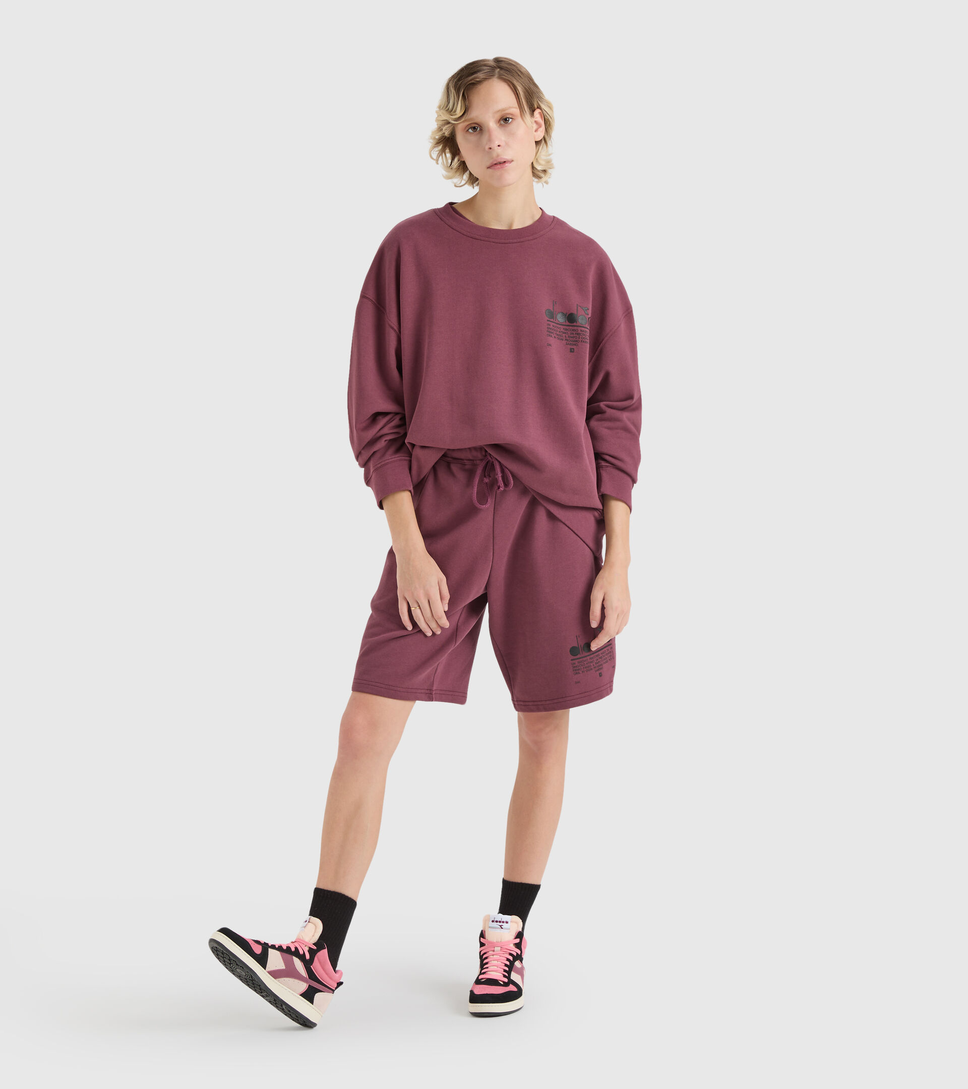 Cotton sweatshirt - Unisex SWEATSHIRT CREW MANIFESTO AFRICAN VIOLET - Diadora