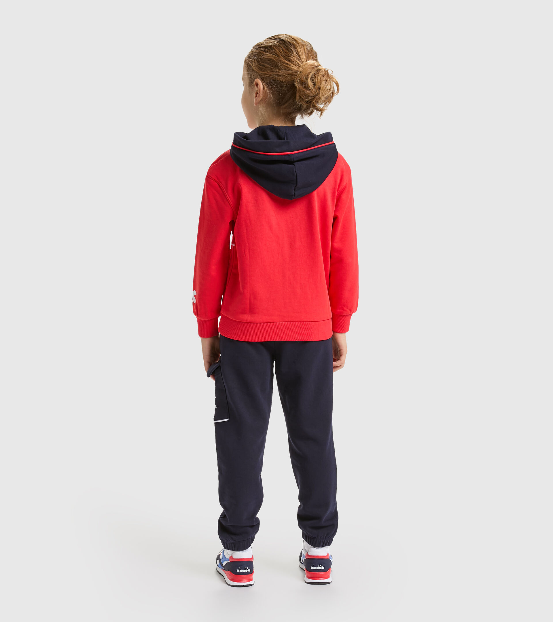 Cotton sports tracksuit - Boy’s JB.TRACKSUIT HD FZ DIADORA FC POPPY RED - Diadora