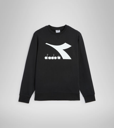 SWEATSHIRT CREW LOGO CHROMIA, BLACK Crew-neck sweatshirt - Men SWEATSHIRT CREW LOGO CHROMIA BLACK - Diadora