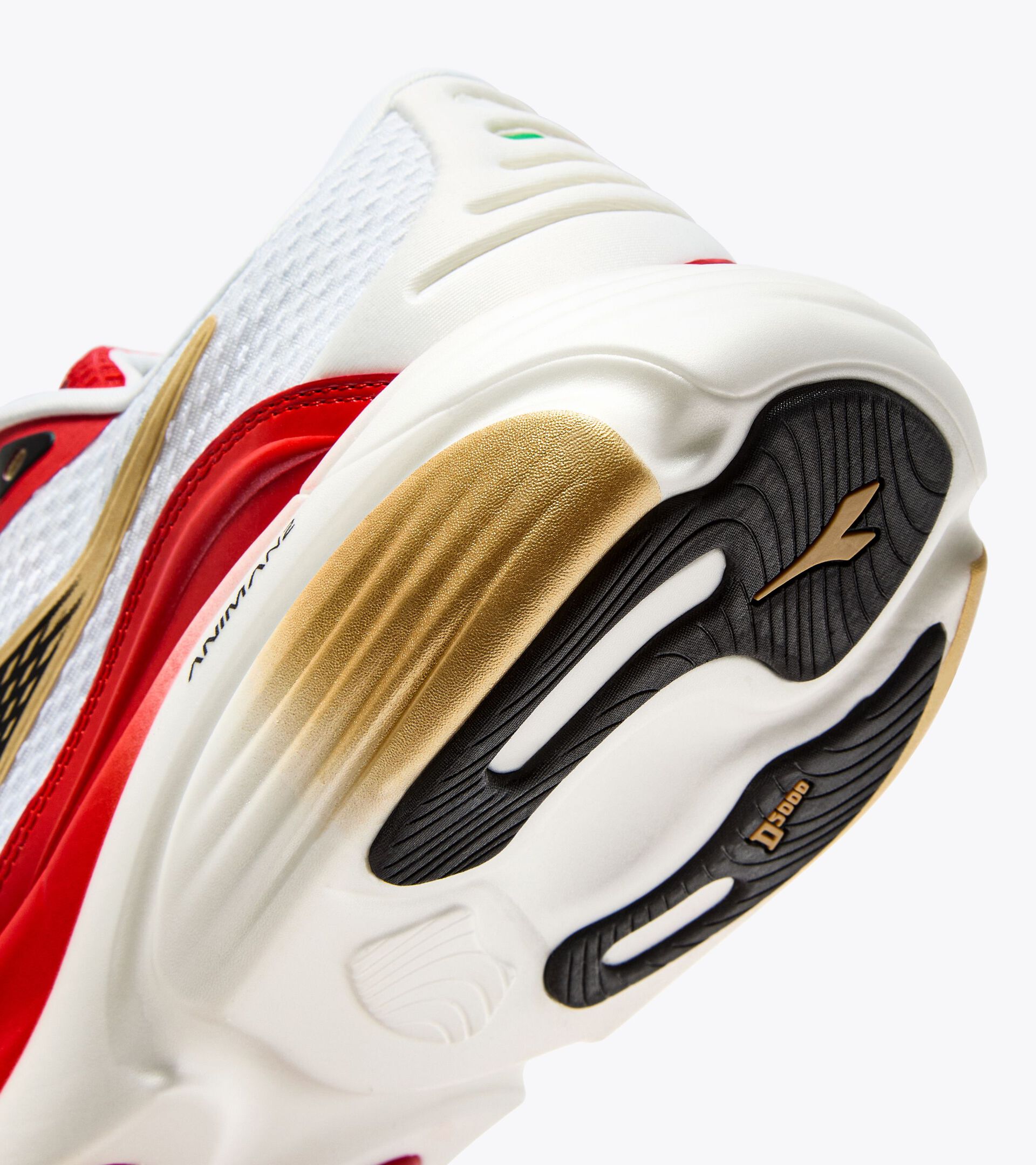 Made in Italy running shoe - Lightness and cushioning - All-Gender ATOMO STAR WHITE/METALLIC GOLD/FIERY RED - Diadora