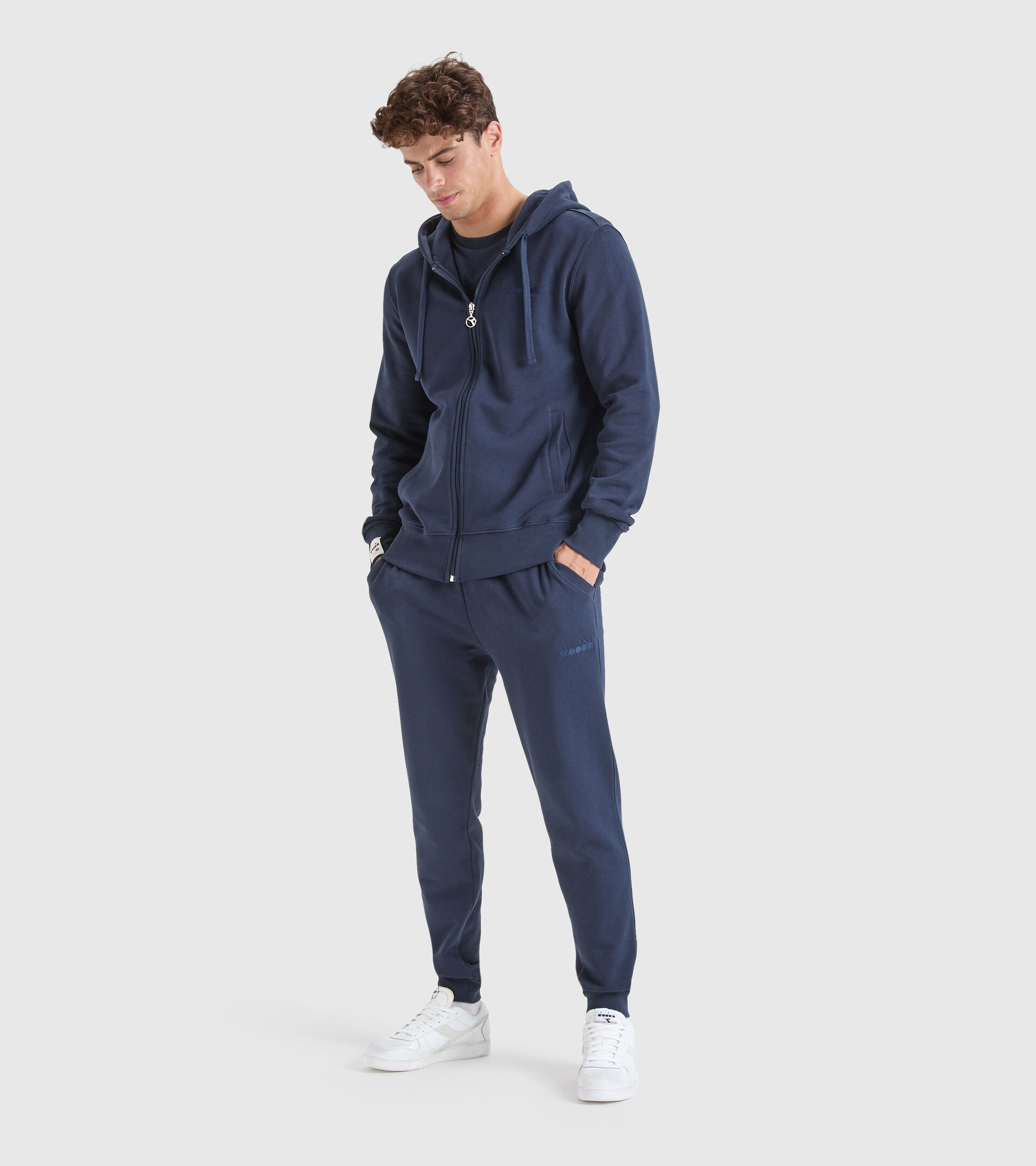 Felpa con cappuccio e zip - Made in Italy - Uomo HOODIE FZ MII BLU CORSARO - Diadora