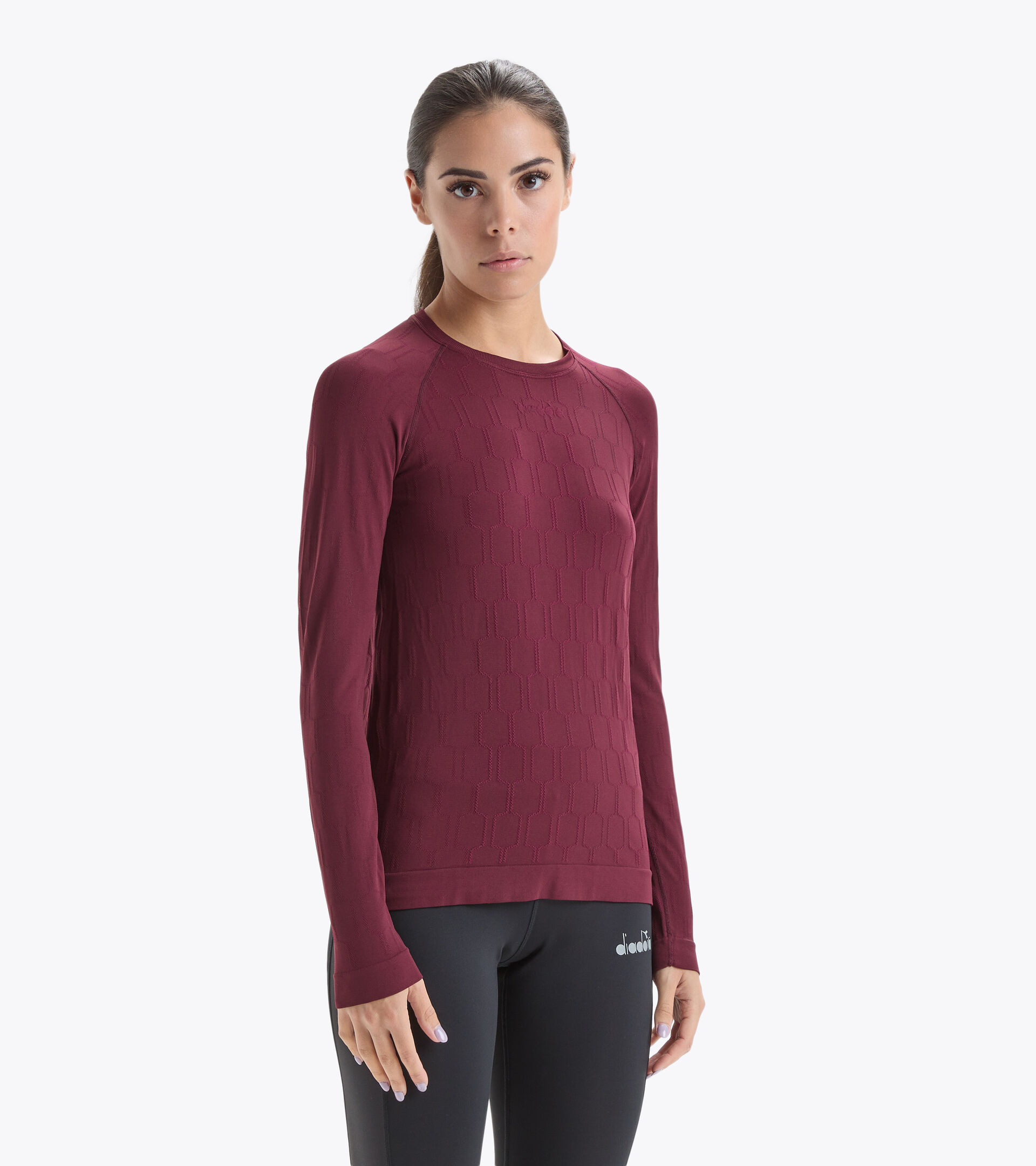 T-shirt de running - Femme L. LS SKIN FRIENDLY T-SHIRT VIOLET PORT ROYALE - Diadora