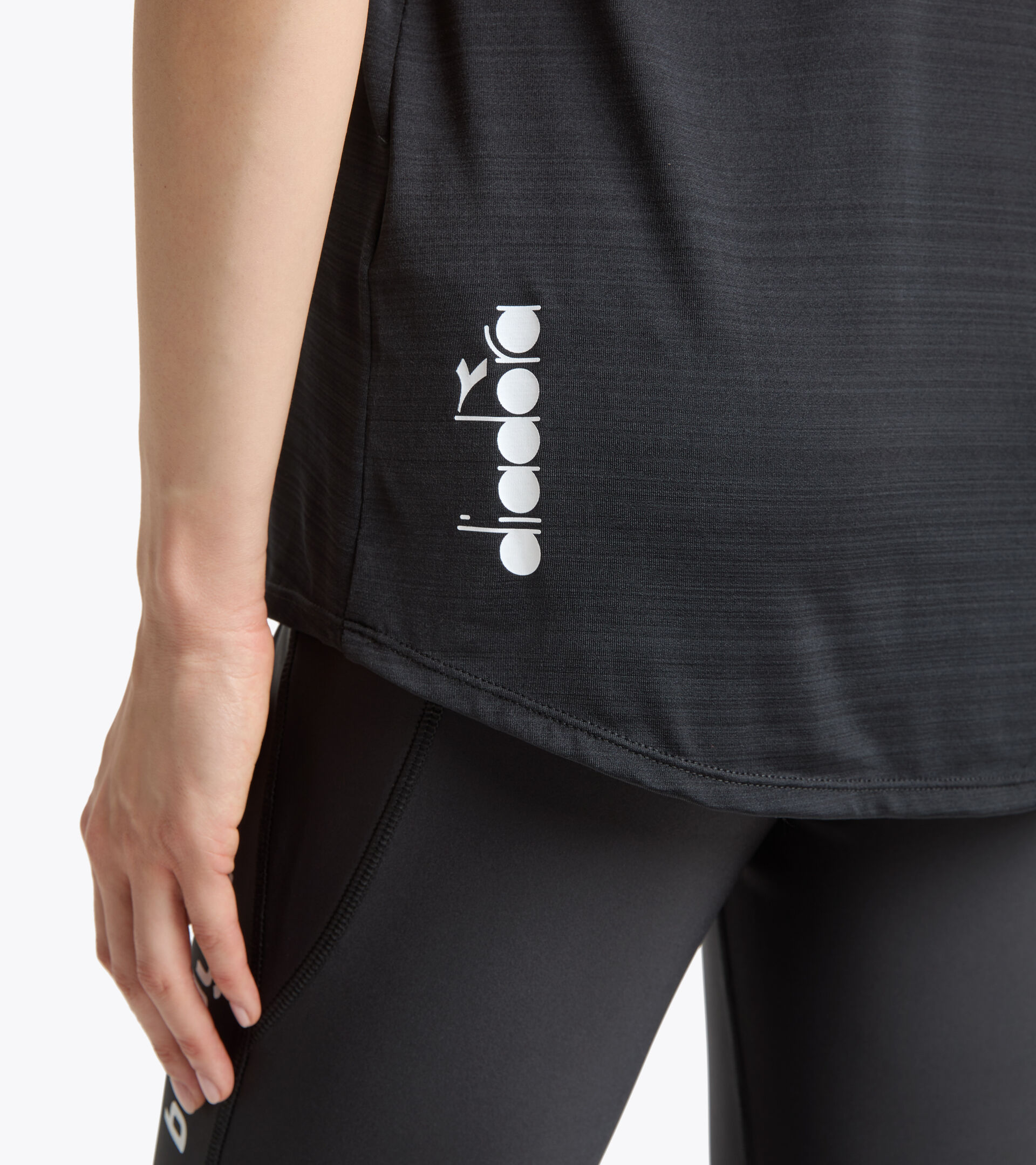 Conjunto de entrenamiento con top y camiseta sin mangas - Mujer L. DOUBLE TANK BUDDYFIT NEGRO - Diadora
