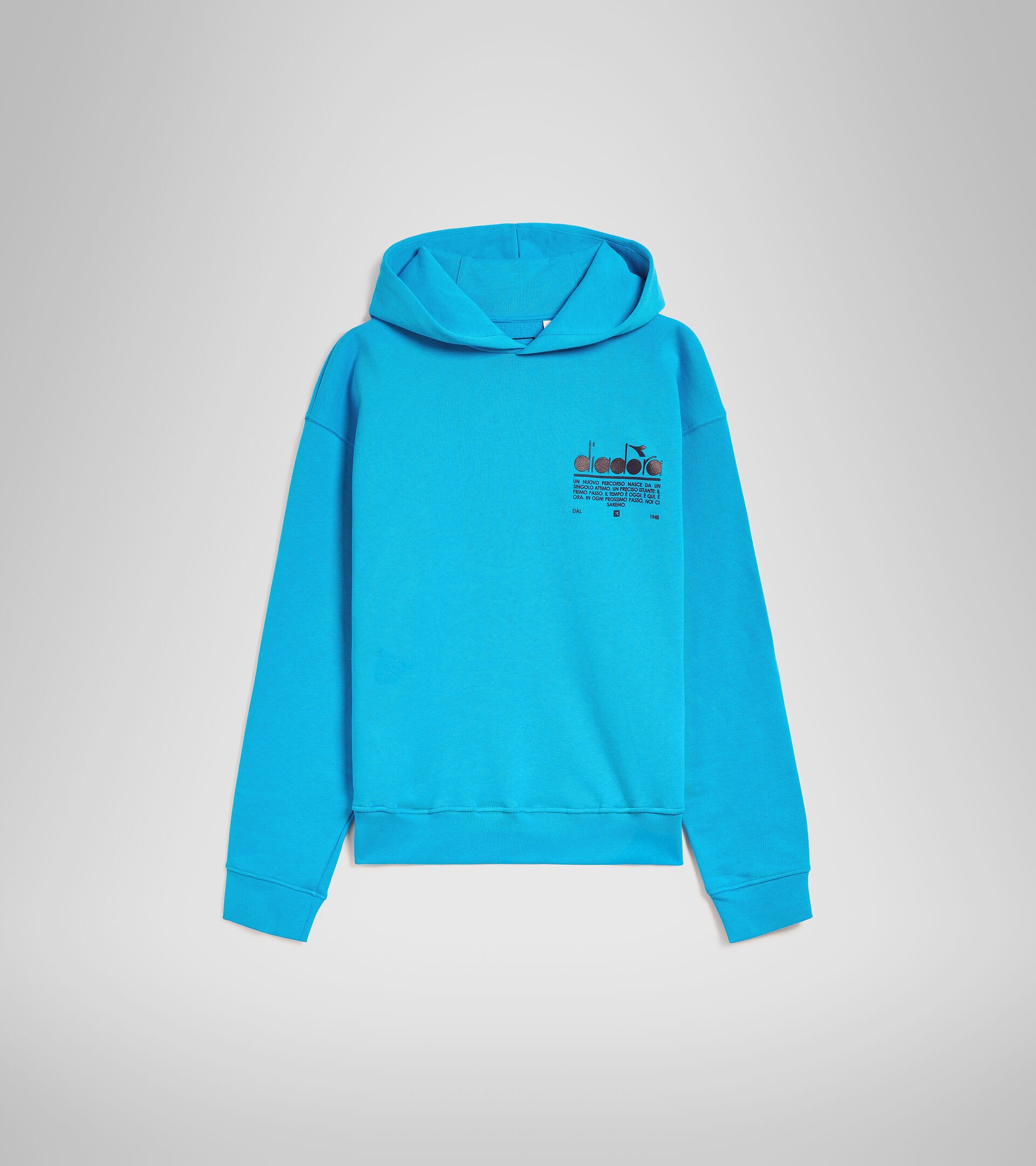 Organic cotton hoodie - Unisex HOODIE MANIFESTO SKY BLUE INTENSE - Diadora