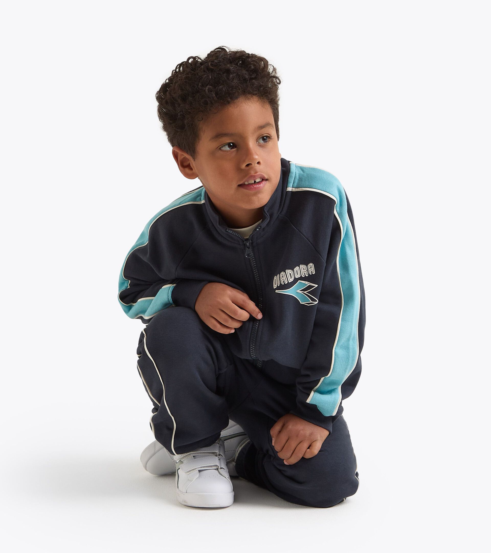 Chándal de algodón cepillado - Niño/Adolescente
 JB. TRACKSUIT FZ LOGO (BR) AZUL NOCHE - Diadora