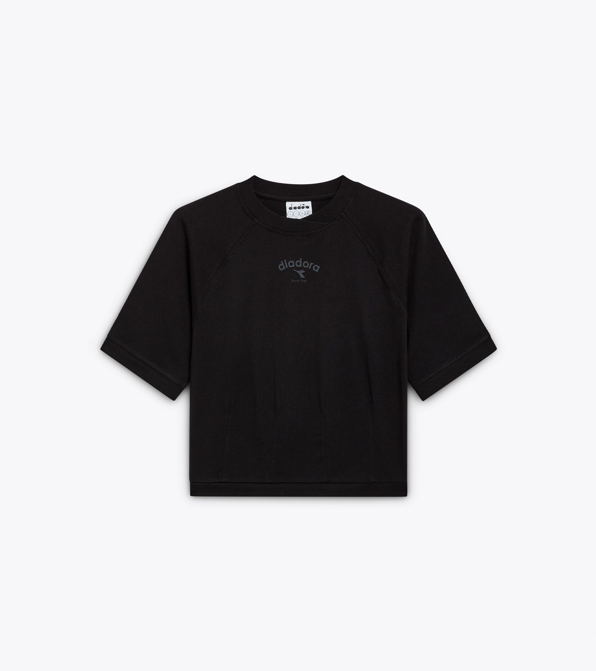 T-shirt with a boxy fit - Women’s L. T-SHIRT SS ATHL. LOGO BLACK - Diadora