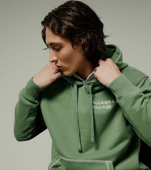 Felpa Legacy - Made In Italy - Per ogni genere HOODIE LEGACY VERDE EDERA INGLESE - Diadora