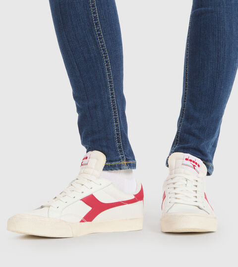 MELODY LEATHER DIRTY, BIANCO/ROSSO TANGO Zapatilla deportiva - Unisex MELODY LEATHER DIRTY BIANCO/ROSSO TANGO - Diadora