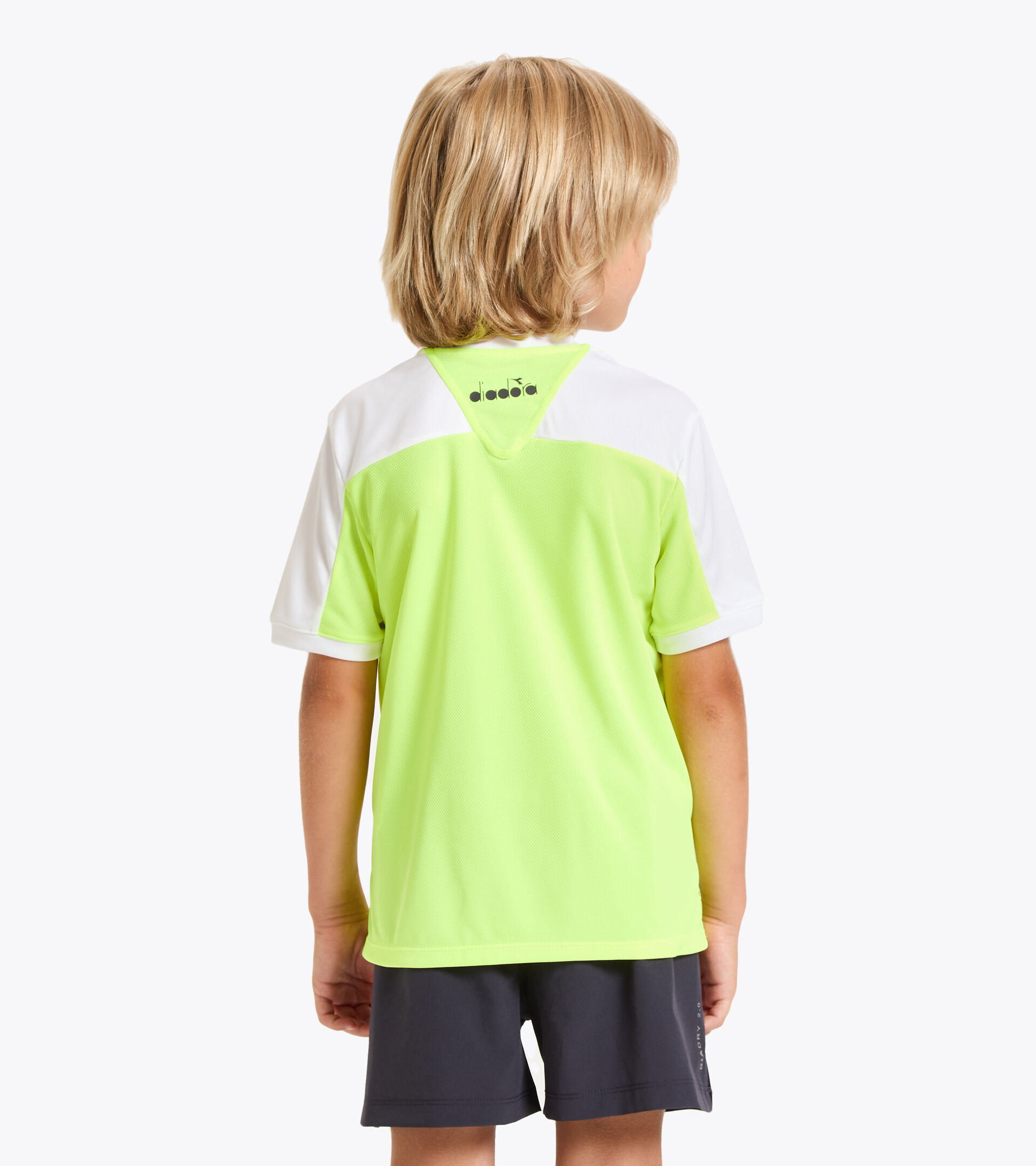 T-shirt da tennis - Bambino J. T-SHIRT COURT GIALLO FLUO DD - Diadora