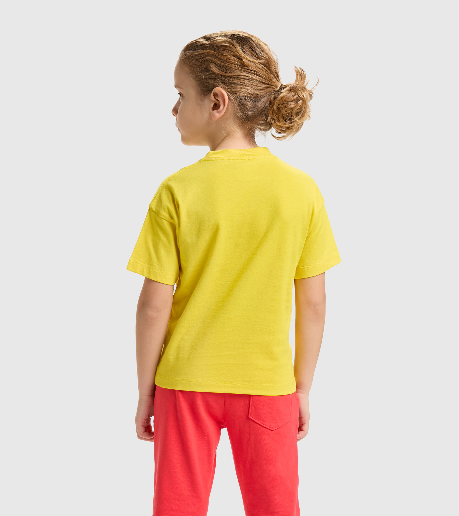 T-shirt en coton junior - Unisexe JU.T-SHIRT SS RAINBOW VERRE JAUNE - Diadora