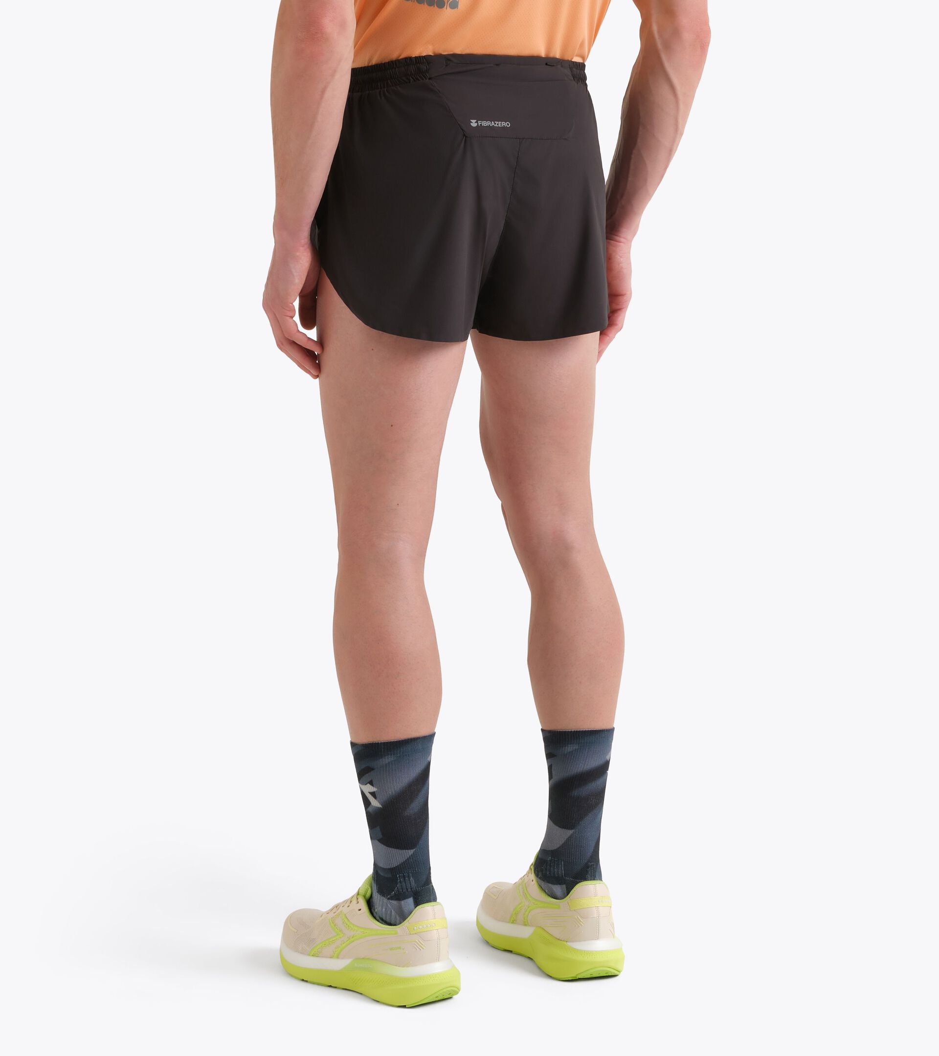 Short fendu FIBRAZERO 3&rsquo;&rsquo;  - Running - Homme SPLIT SHORTS 3 SUPER LIGHT FIBRAZERO NOIR - Diadora