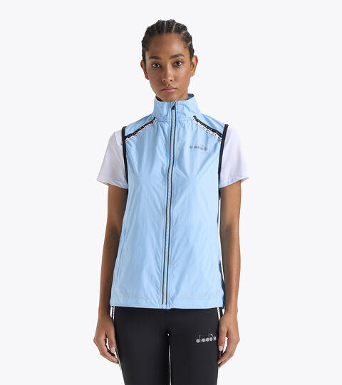 Running windproof vest - Women L. PACKABLE VEST BRIGHT BABY BLUE - Diadora