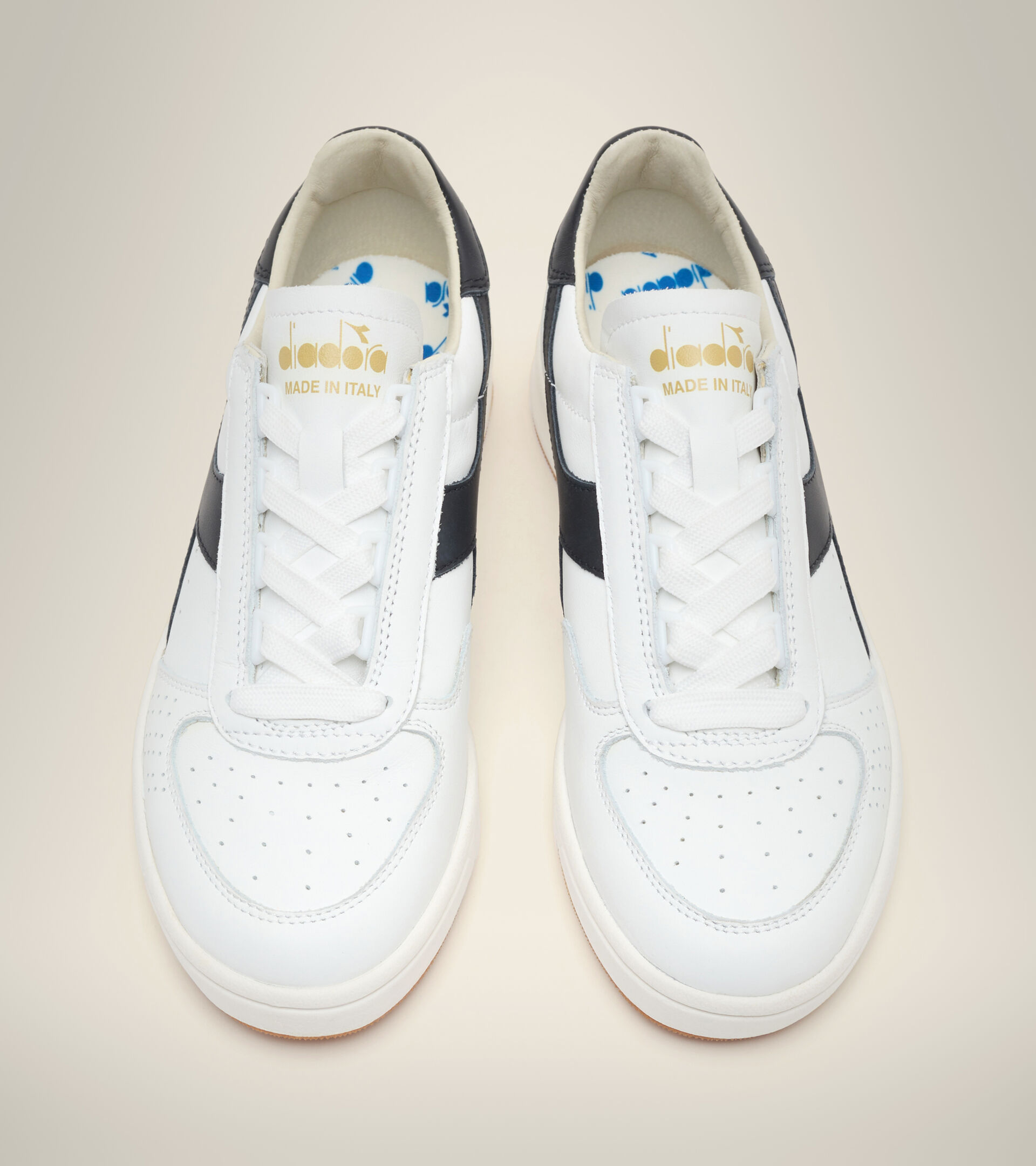 Heritage-Schuh Made in Italy - Unisex B.ELITE H ITALIA SPORT BIANCO/NERO/ORO - Diadora