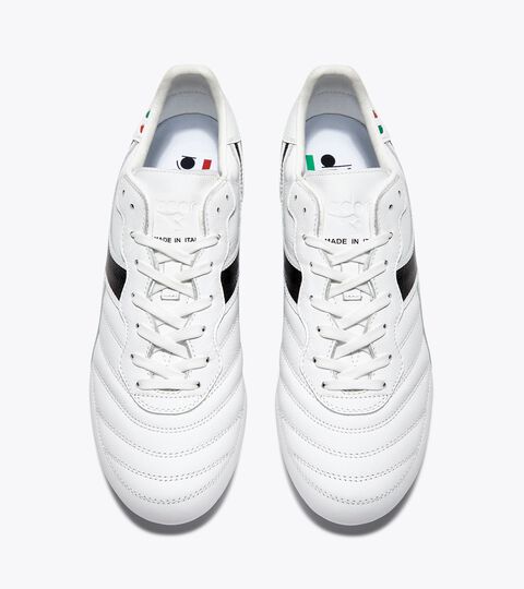BRASIL ITA OG LT+ MDPU, WHITE/BLACK Made In Italy calcio boots for firm grounds - Gender Neutral BRASIL ITA OG LT+ MDPU WHITE/BLACK - Diadora