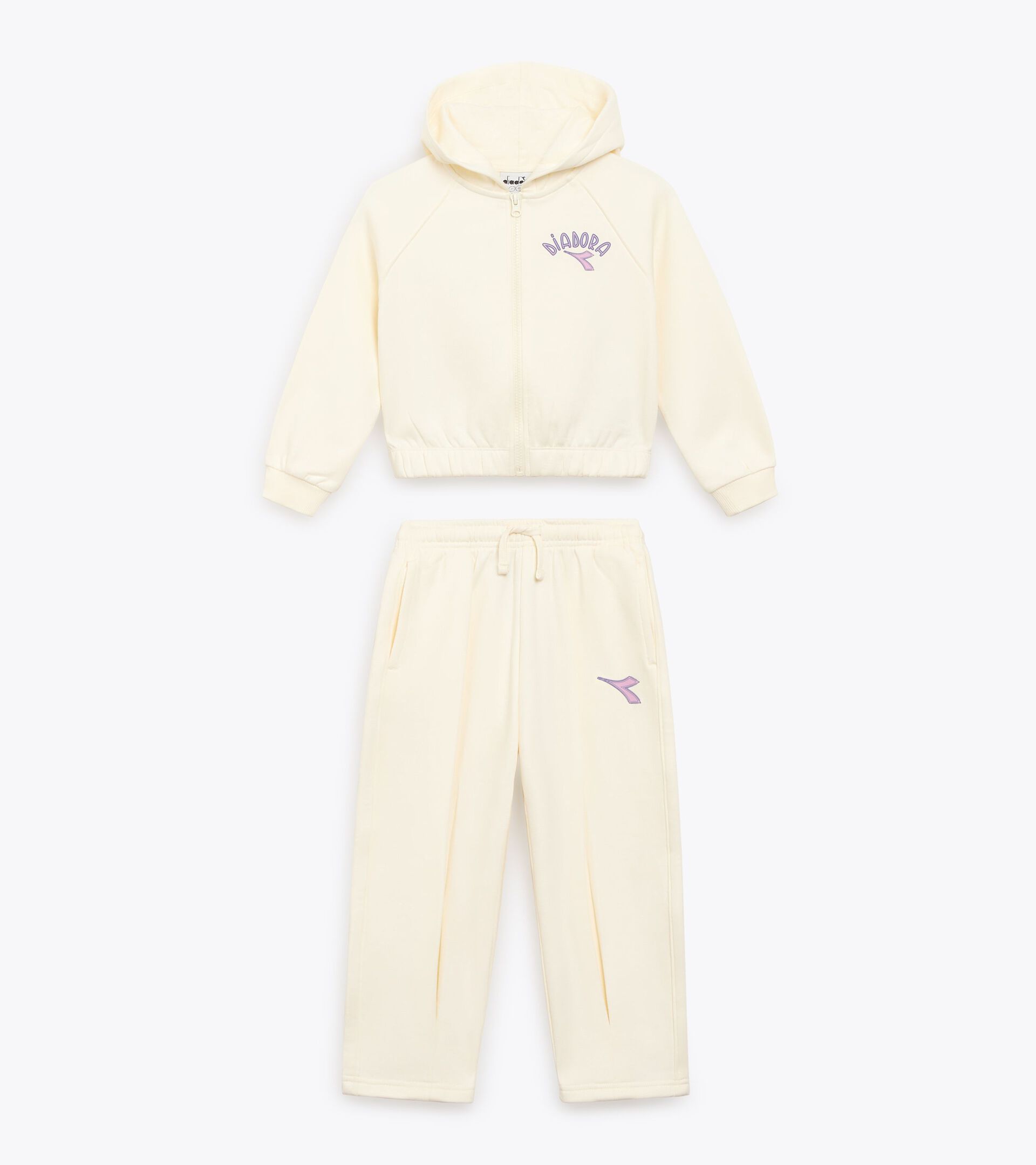 Survêtement deux pièces - Ado fille
 JG. TRACKSUIT HD FZ LOGO (BR) BLANC GARDENIA - Diadora