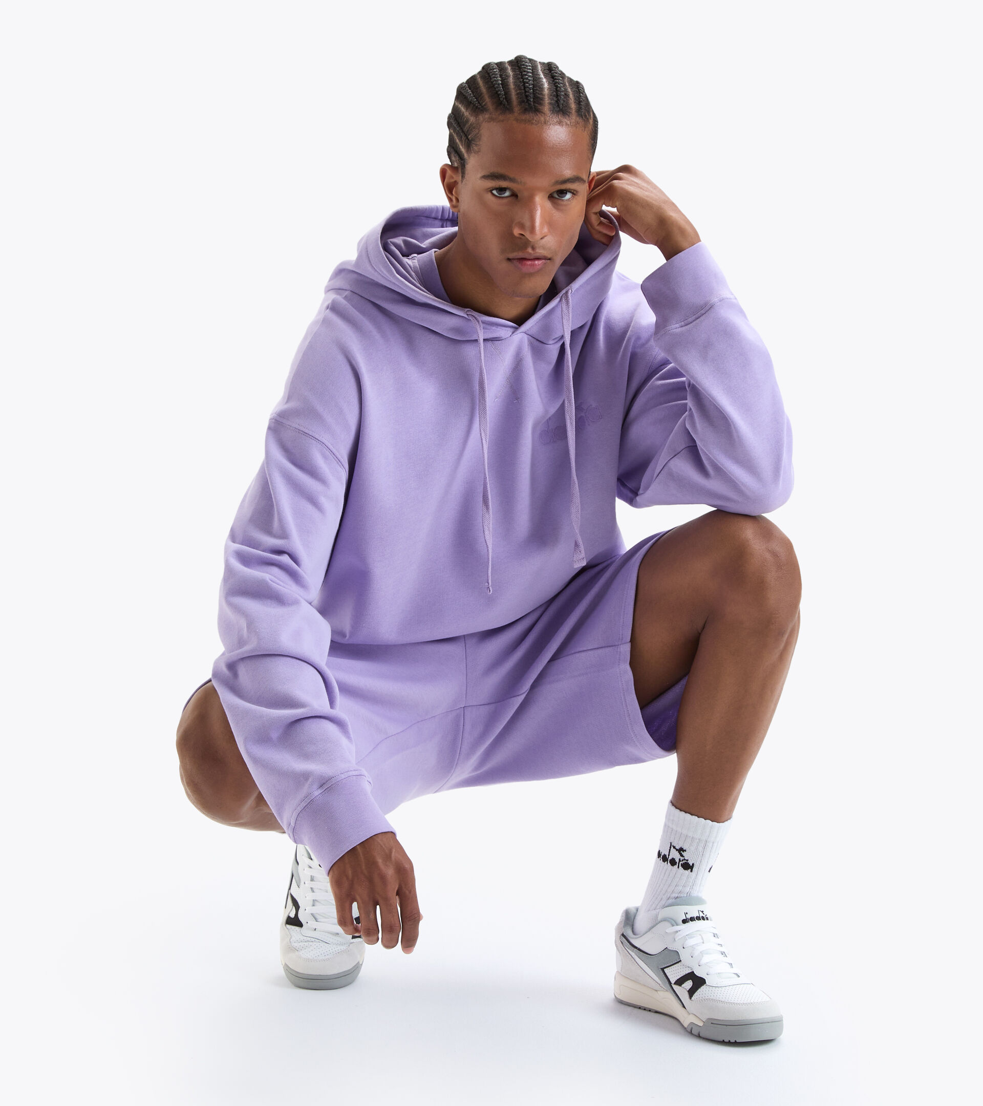 Cotton hoodie - Gender neutral HOODIE SPW LOGO PURPLE ROSE - Diadora