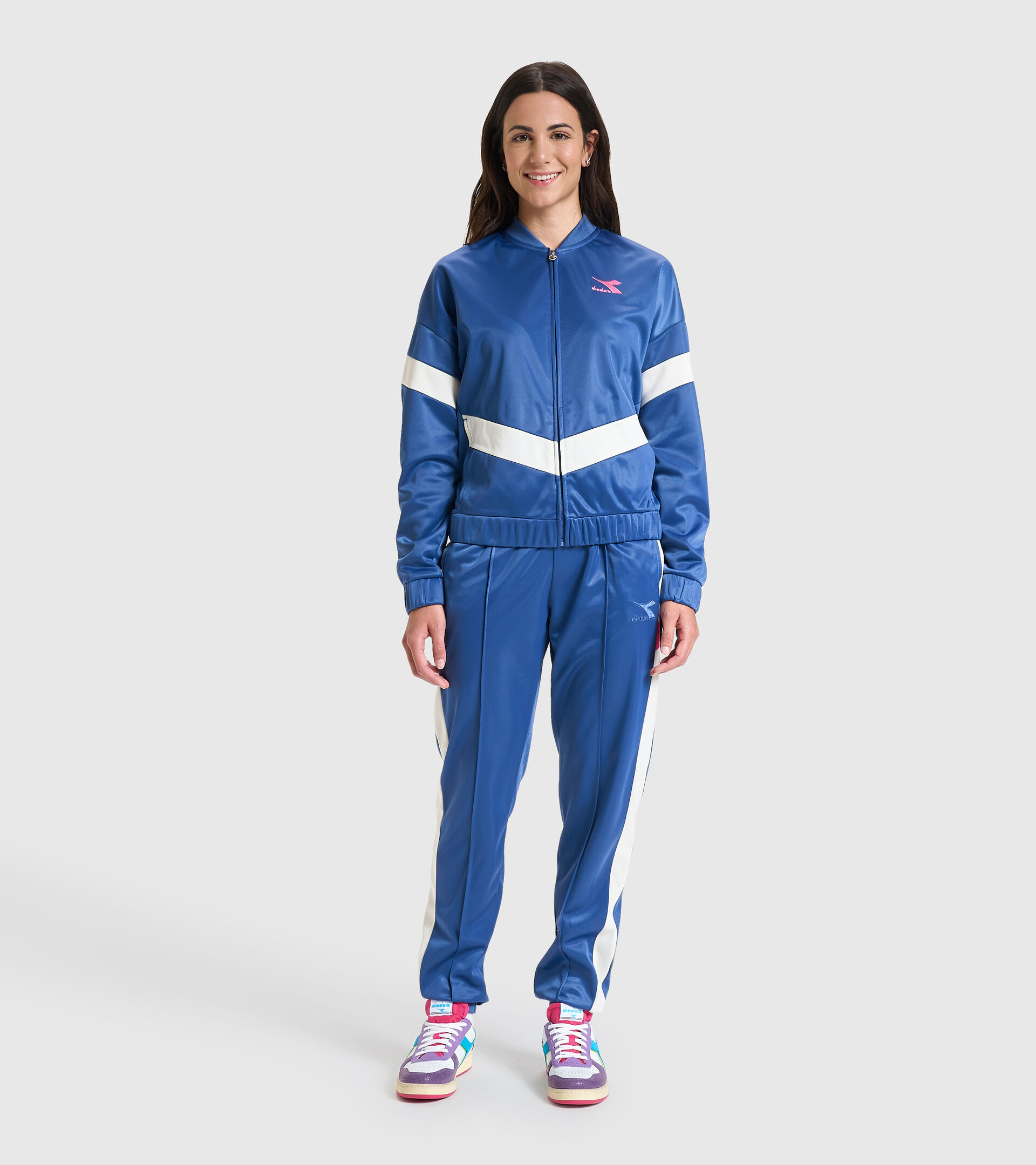 Tracksuit - Women L.TRACKSUIT FZ CHROMIA BIJOU BLUE - Diadora