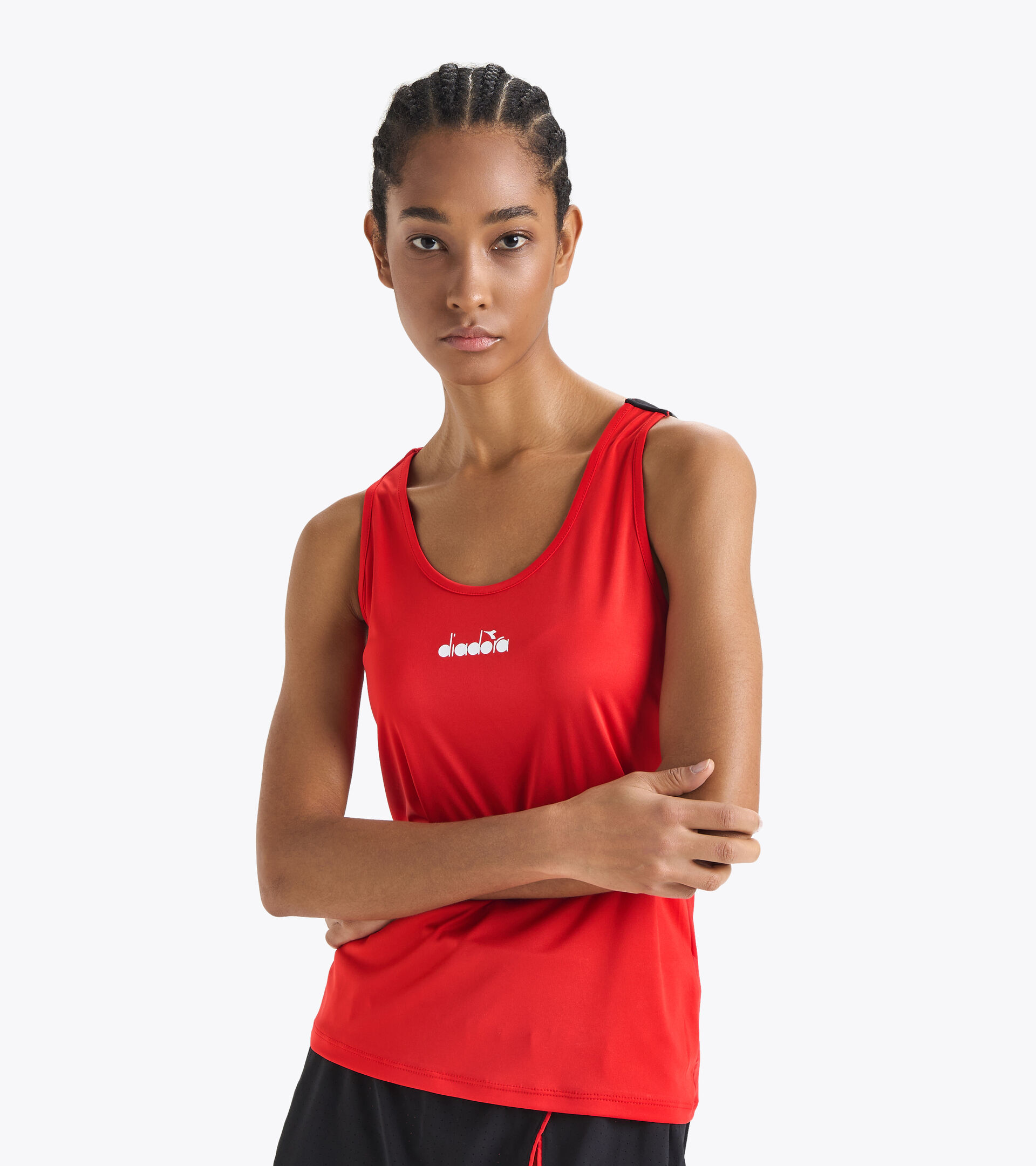 Camiseta sin mangas de tenis - Mujer L. TANK ROJO INTENSO - Diadora