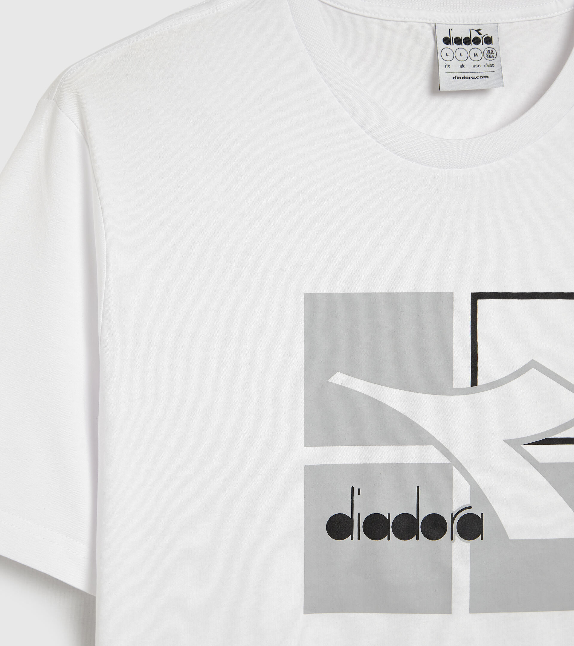 Cotton T-shirt - Men T-SHIRT SS FRAME OPTICAL WHITE - Diadora