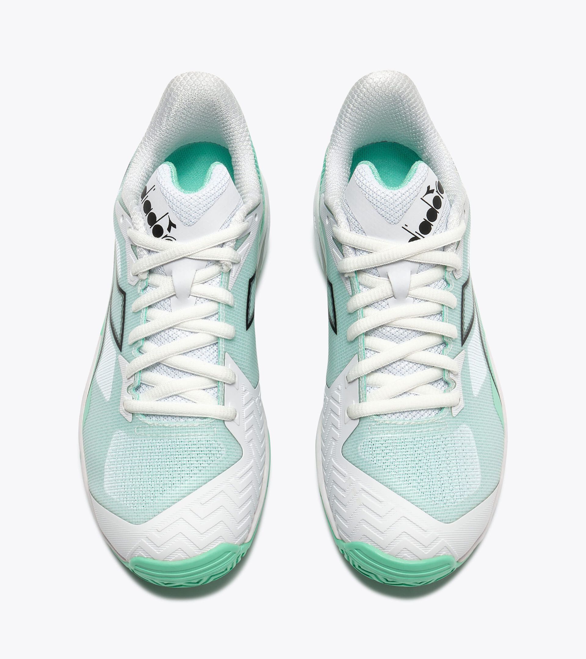 Tennisschuh f&uuml;r Hartpl&auml;tze oder Sandpl&auml;tze - Stabilit&auml;t - Damen TROFEO 4 W AG BIANCO/NERO/VERDE NEON - Diadora