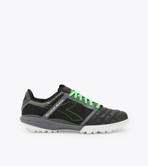Botas de fútbol sala para terrenos duros y césped artificial BRASIL SALA TF NEGRO/VERDE FLUO - Diadora