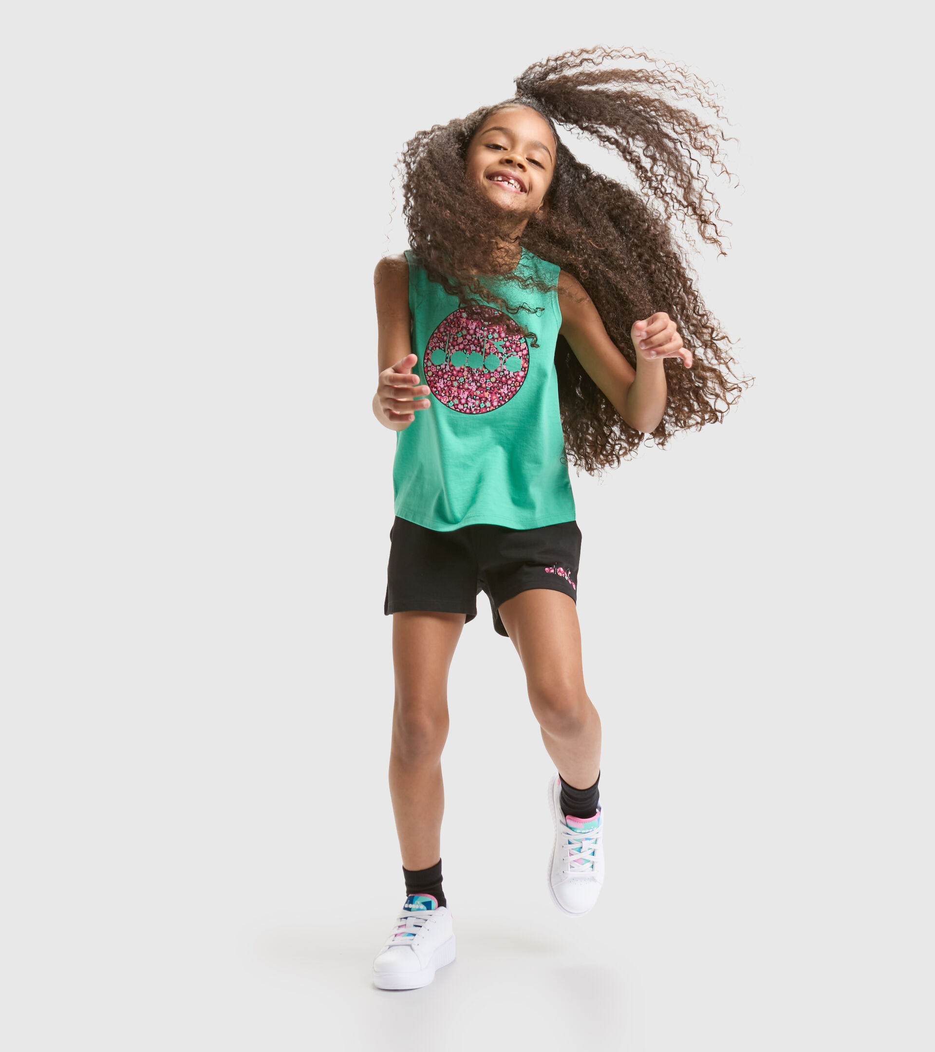 Sports vest top/shorts set - Girls JG.SET SL BLOOM BISCAY GREEN - Diadora