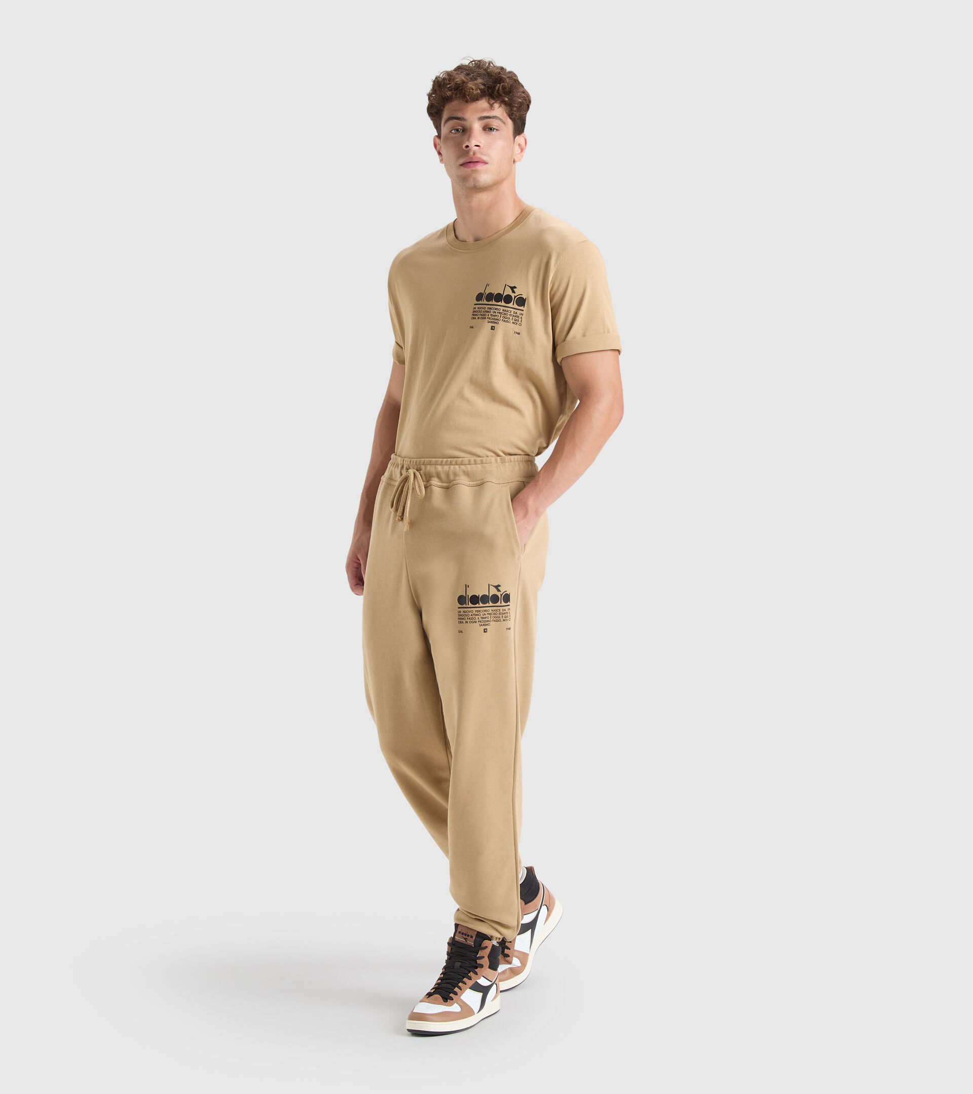 Cotton sports trousers - Unisex PANT MANIFESTO BEIGE TAN - Diadora