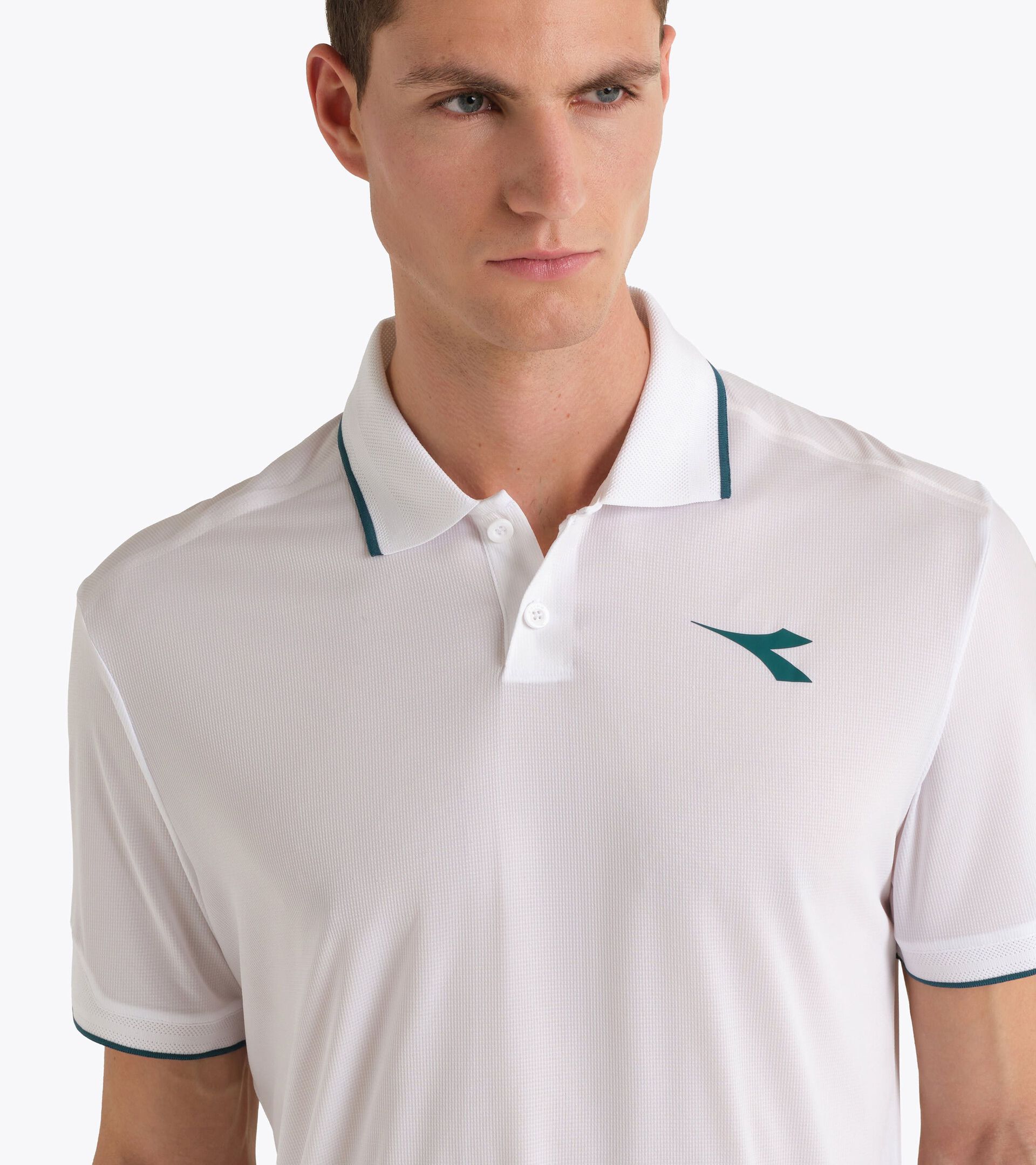 Polo &agrave; manches courtes avec technologie FIBRAZERO - Comp&eacute;tition - Homme SS POLO MATCH FIBRAZERO BLANC VIF - Diadora