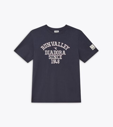 T-SHIRT SS RUN VALLEY, BLUE DENIM College-style inspired t-shirt - Run Valley - All-gender T-SHIRT SS RUN VALLEY BLUE DENIM - Diadora