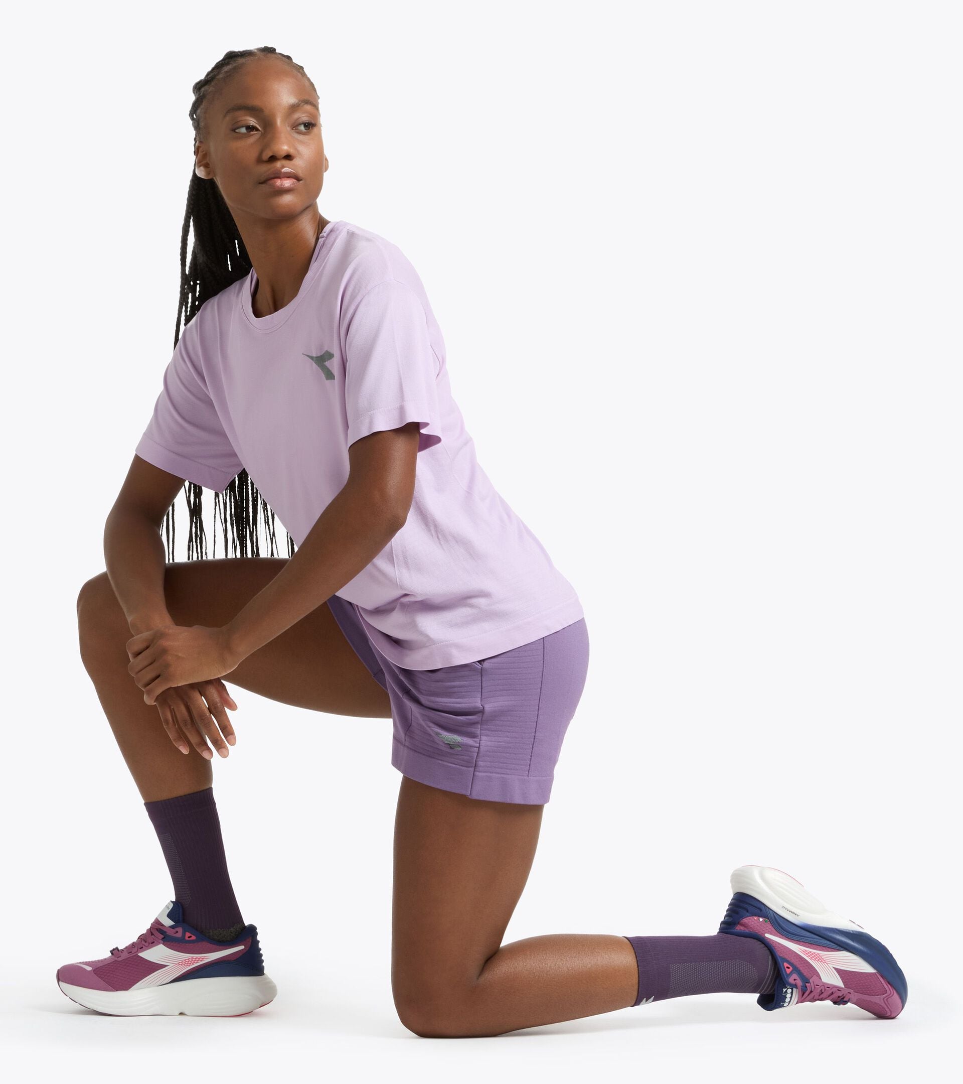 Thermoregulating Technical T-shirt - STRATOUNO Running - Women&rsquo;s L. SS T-SHIRT STRATOUNO VIOLET ORCHID - Diadora