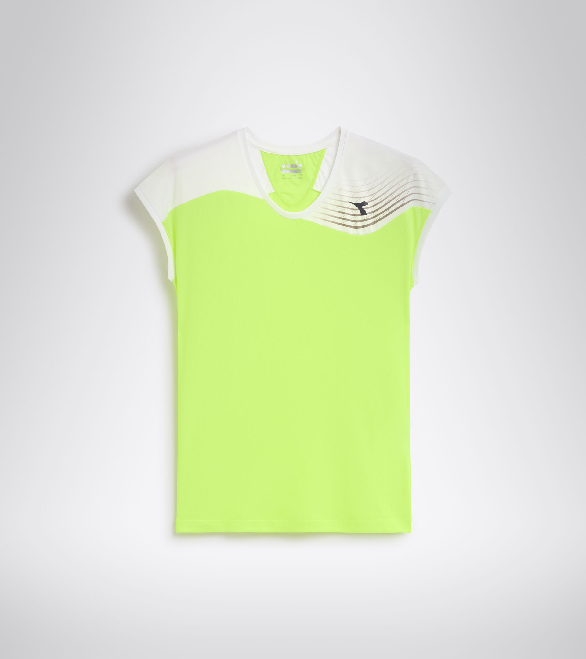 Tennis-T-Shirt - Damen L. T-SHIRT COURT FLUO GELB DD - Diadora