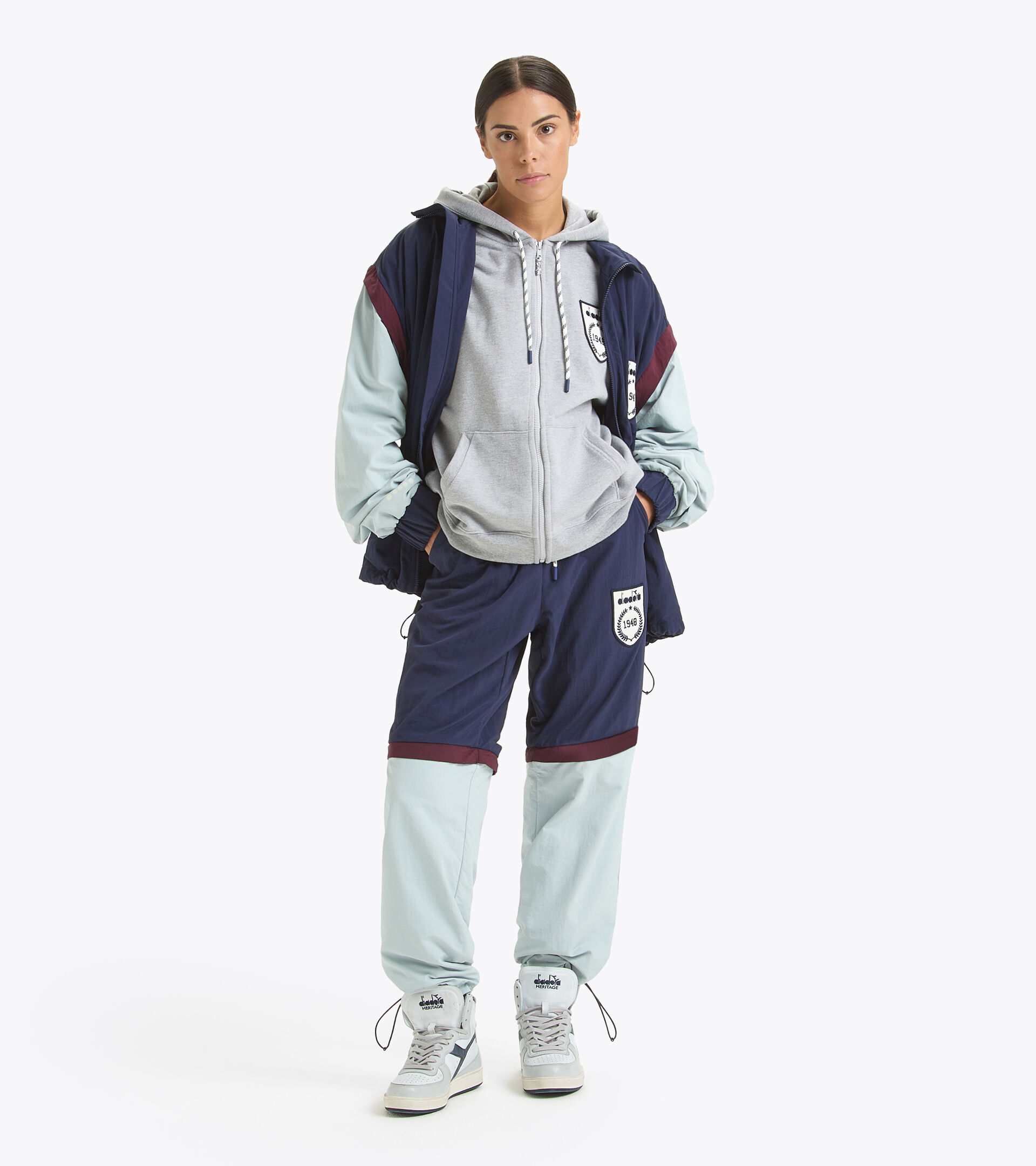 Track Jacket  - Made in Italy - Gender Neutral TRACK JACKET LEGACY BL OCEANA/GR GRATTACIELO/RSSO - Diadora