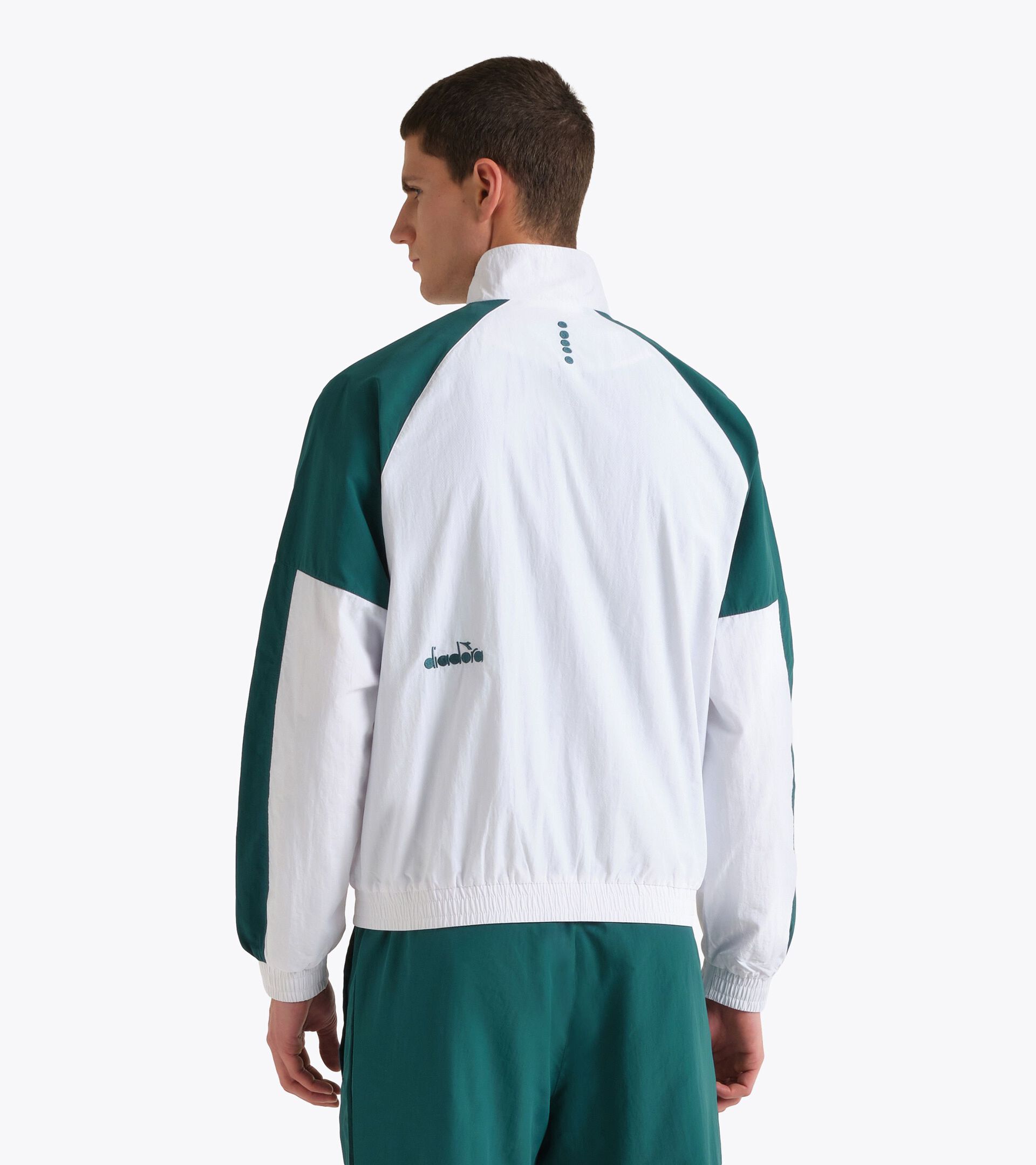 Tennis Track Jacket - Competition - All-gender U. TRACK JACKET MATCH OPTICAL WHITE /SHADED SPRUCE - Diadora