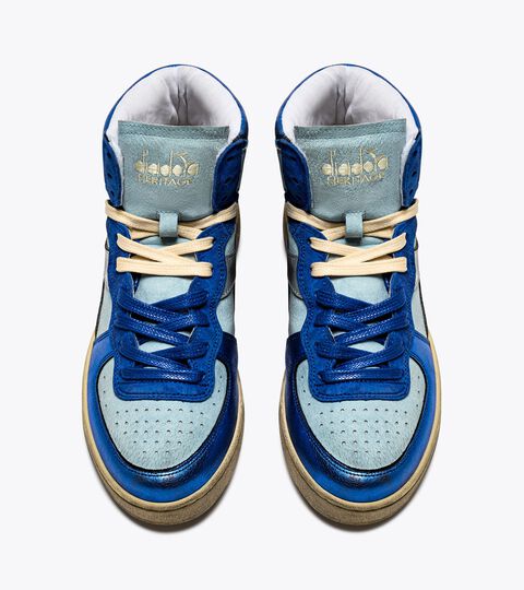 MI BASKET METAL PIGSKIN USED WN, BLEU LUMIERE DES ETOILES Chaussures Heritage - Femme MI BASKET METAL PIGSKIN USED WN BLEU LUMIERE DES ETOILES - Diadora
