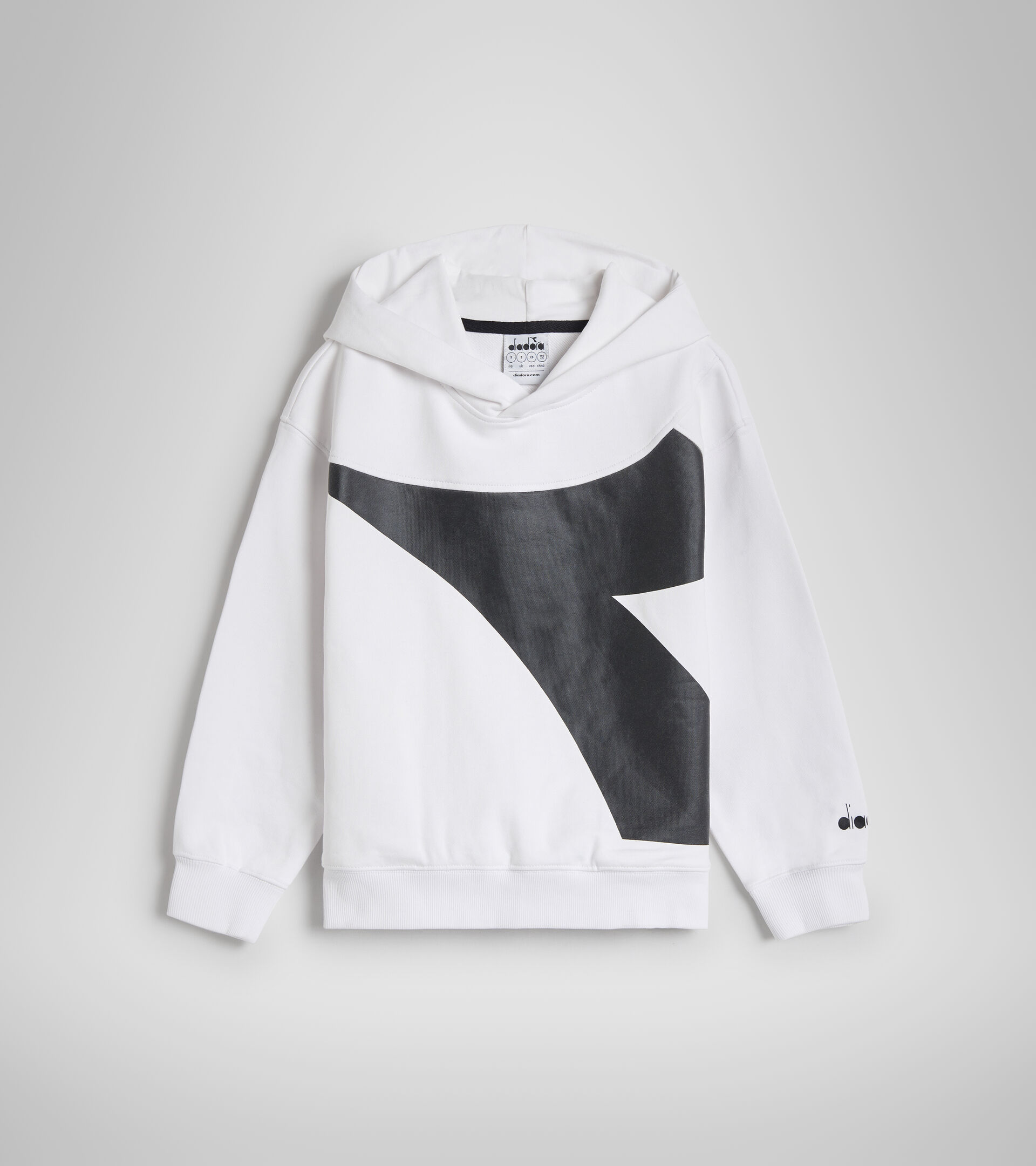 Sports sweatshirt with maxi-logo - Boys JB.HOODIE POWER LOGO OPTICAL WHITE - Diadora