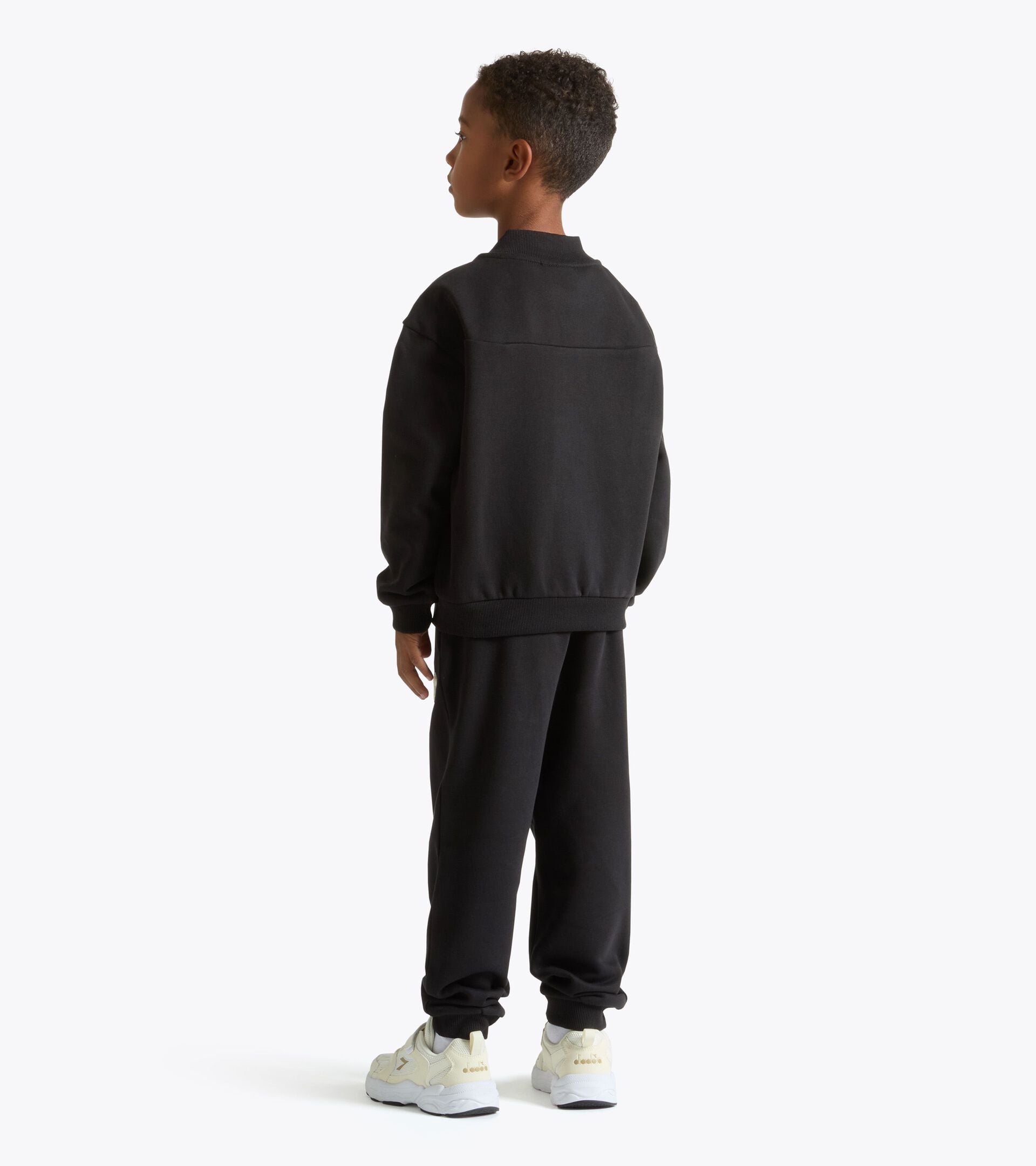 Cotton-look tracksuit - Regular fit - Boys JB. TRACKSUIT FZ LOGO (BR) BLACK - Diadora