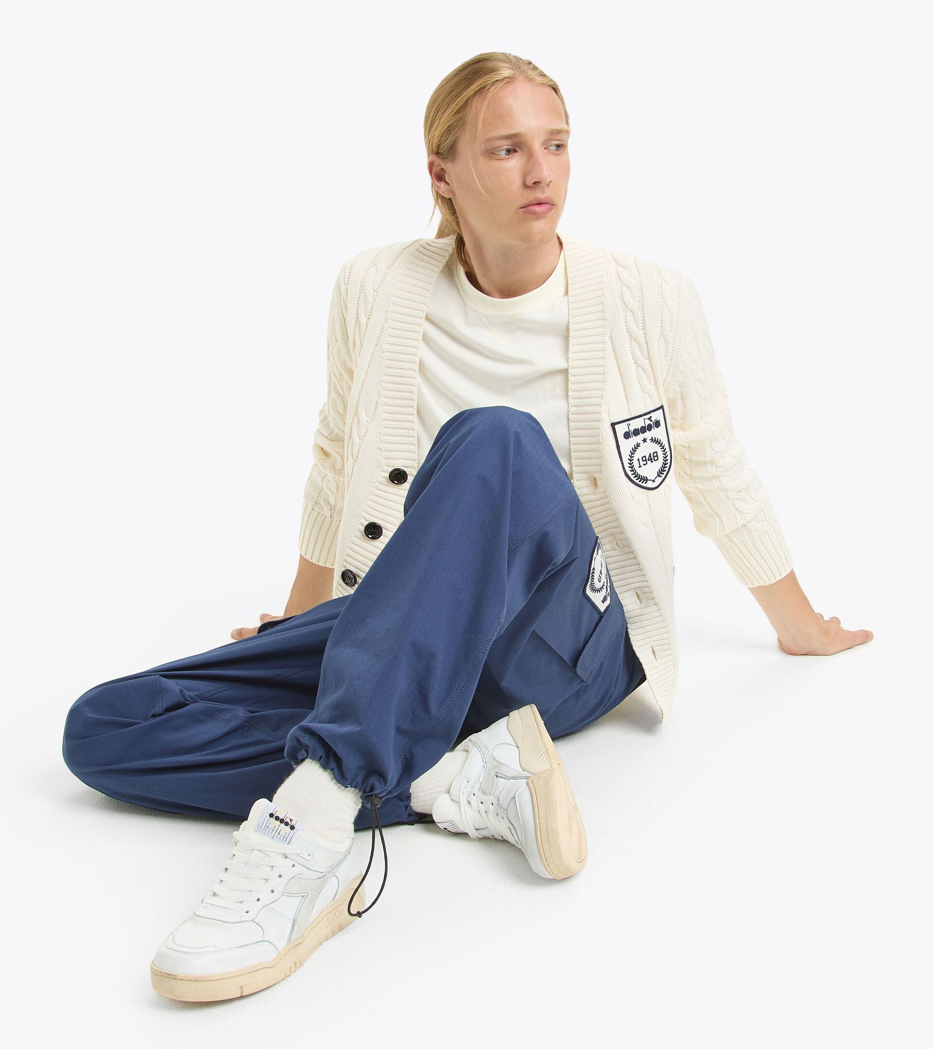 Cardigan – Made in Italy - Gender Neutral CARDIGAN LEGACY VANILLE EIS WEISS - Diadora