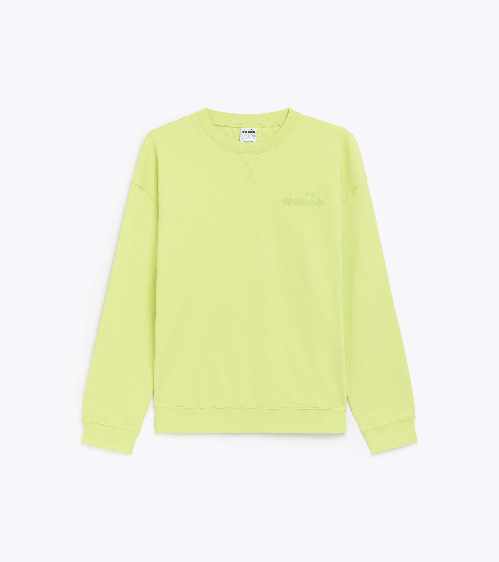 Cotton sweatshirt - Gender neutral SWEATSHIRT CREW SPW LOGO DARK LIME GREEN - Diadora