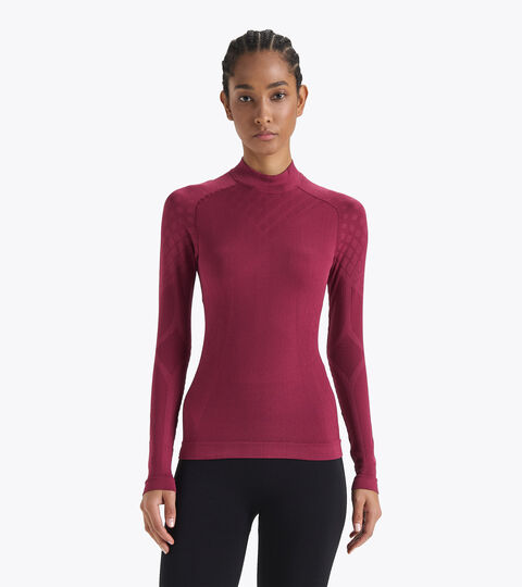 Long-sleeved training t-shirt - Women L. TURTLE NECK ACT VIOLET RUBINE - Diadora