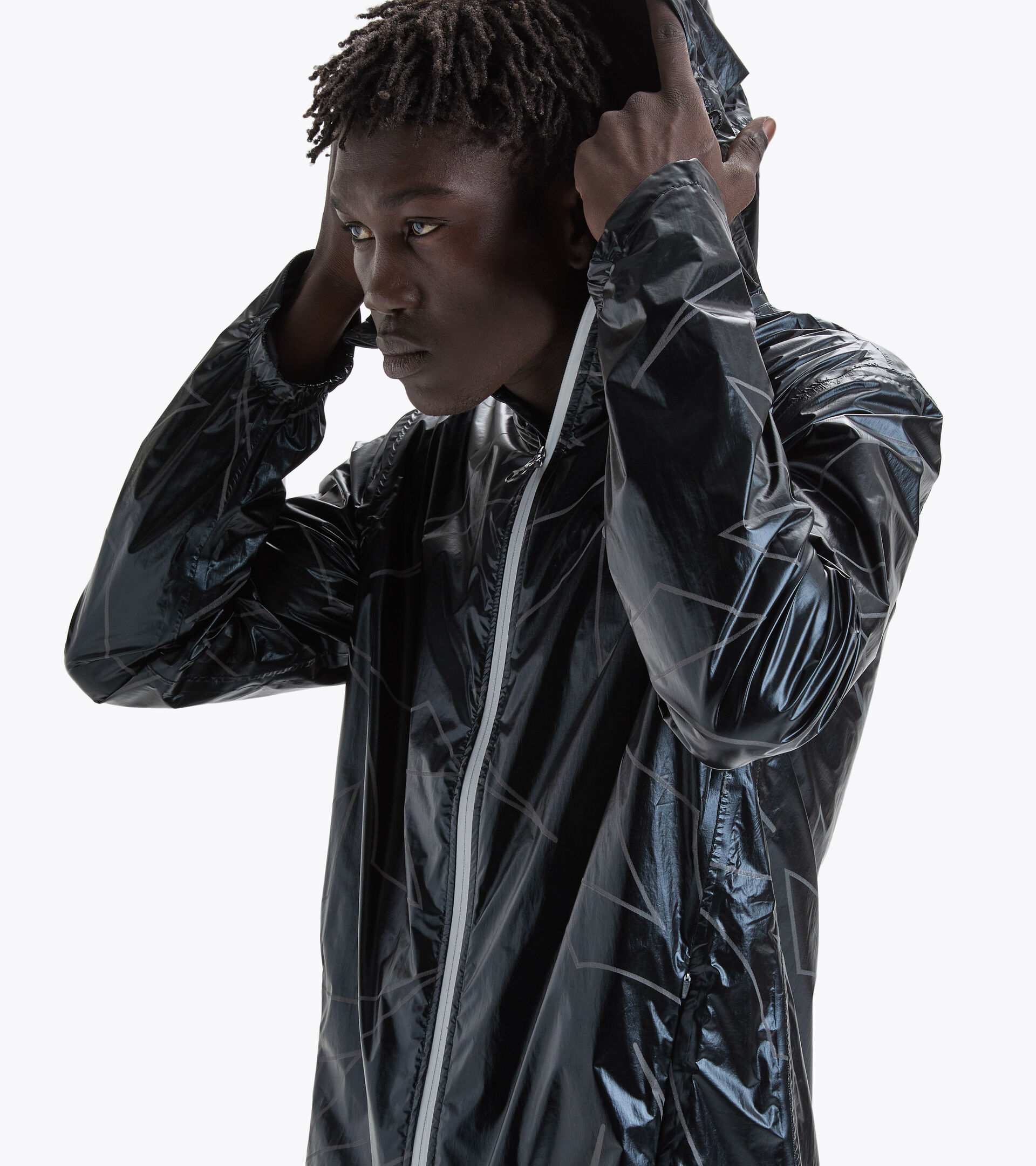 Waterproof running jacket - Men RAIN LOCK JACKET BLACK - Diadora