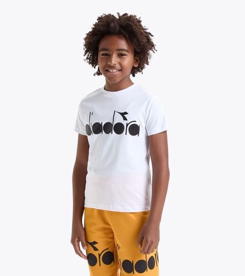 T-Shirt aus 100 % Baumwolle - Junge JB.T-SHIRT SS LOGO WATER COLOR PAPYRUS WEISS - Diadora