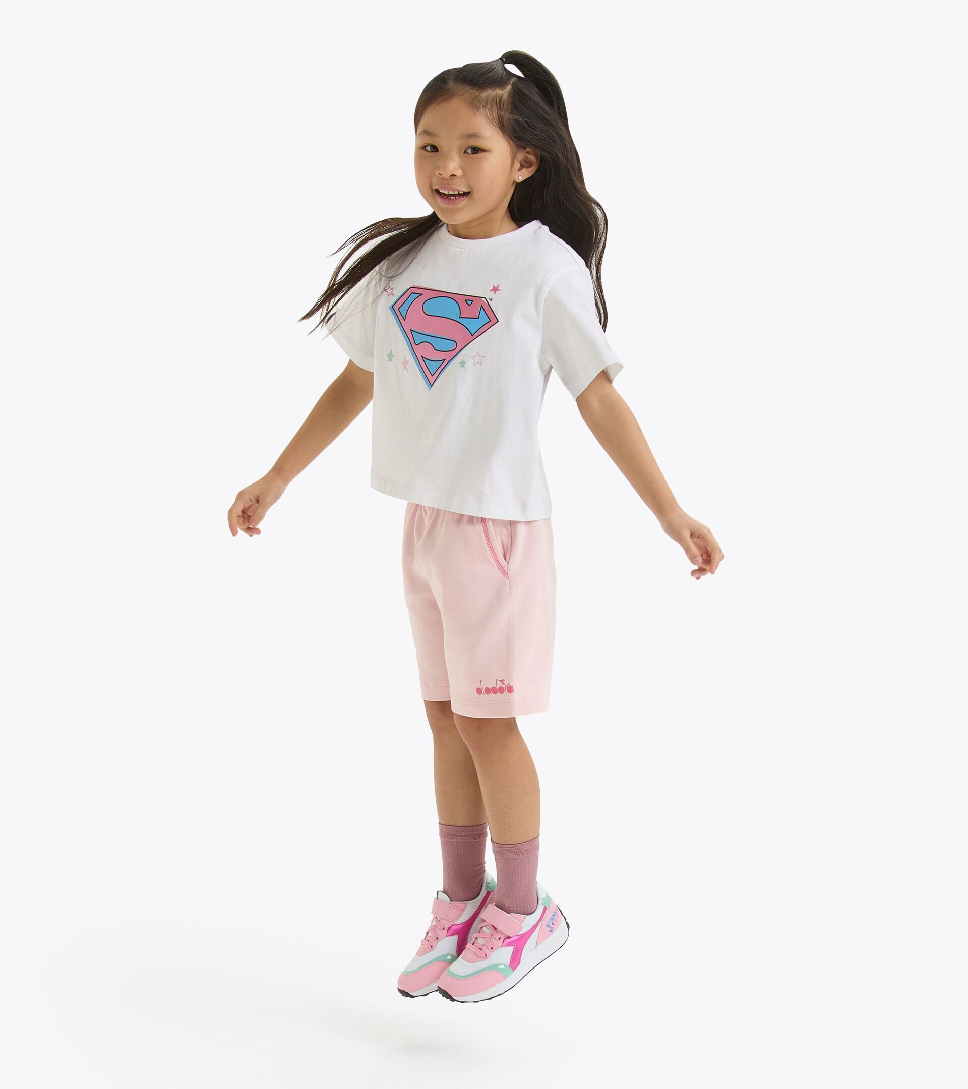 T-shirt supereroine - Bambina JG.T-SHIRT SS SUPERGIRL BIANCO OTTICO - Diadora