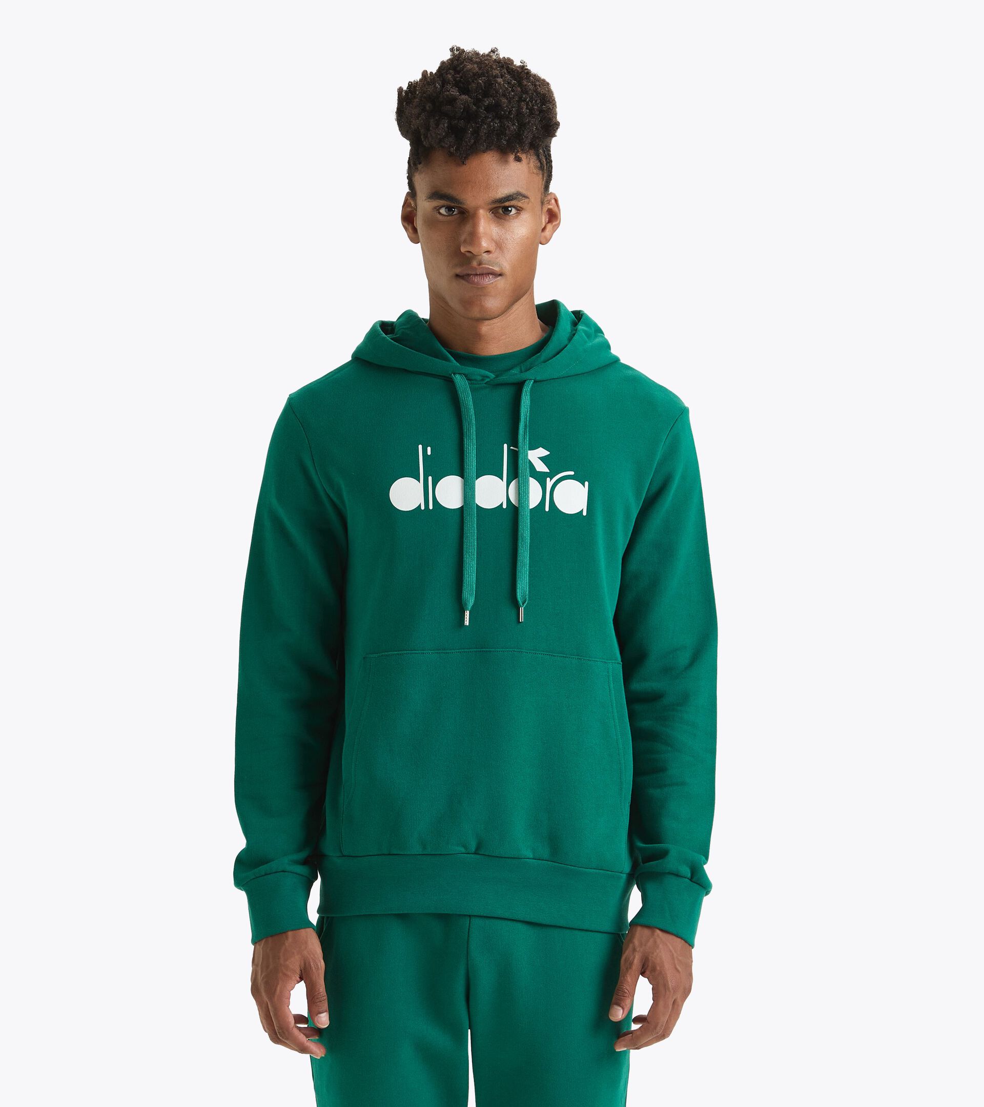 Sudadera deportiva con capucha - Made in Italy - Gender neutral HOODIE LOGO VERDE VENTURINA - Diadora