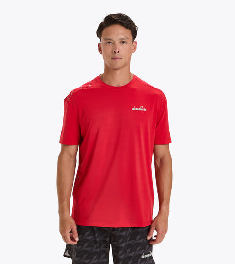 T-shirt de running - Homme SS T-SHIRT BE ONE TECH ROUGE LYCHEE - Diadora