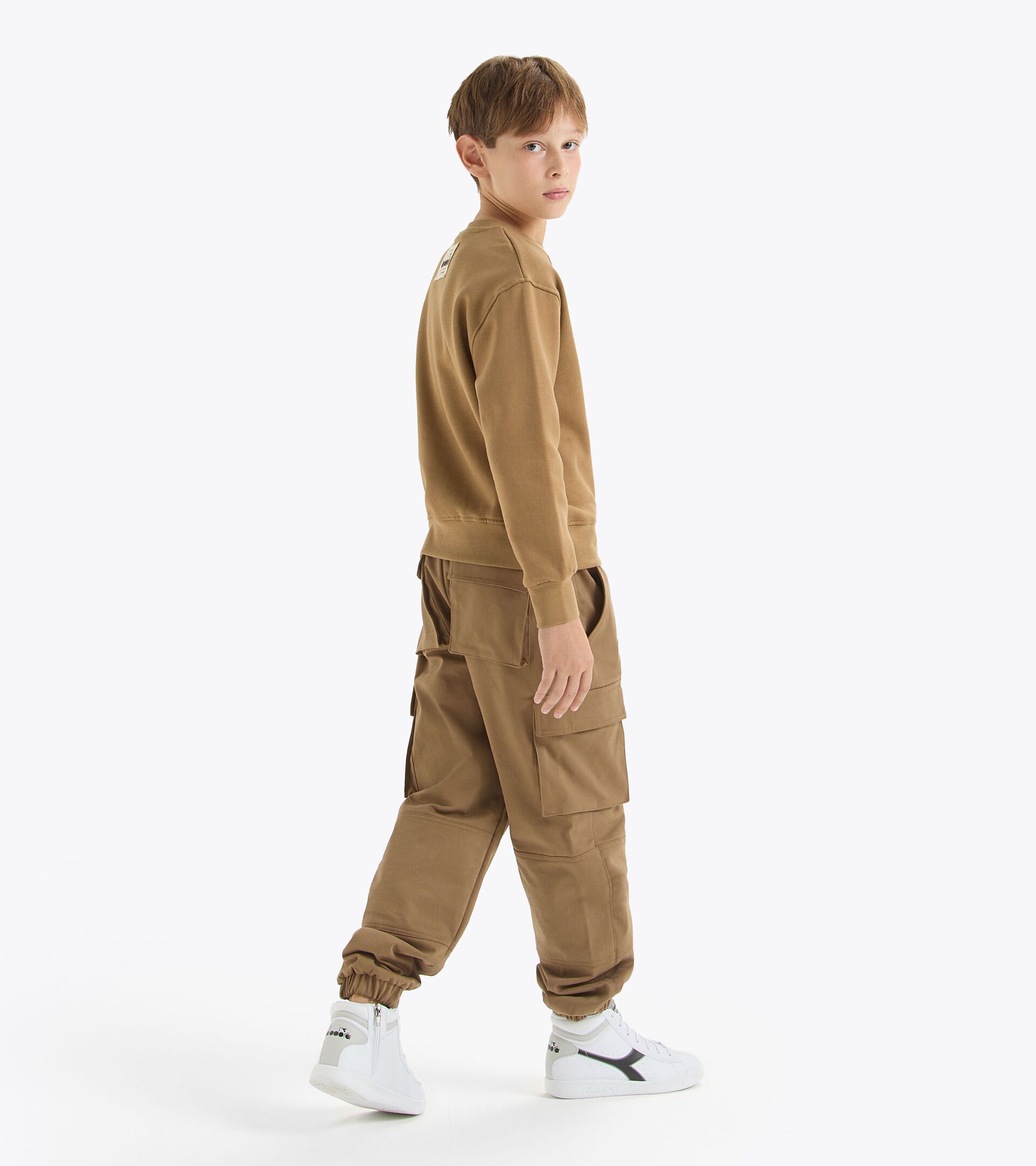 Crewneck sweatshirt - Boy JB.SWEATSHIRT CREW LOGO FIR CAMEL (25107) - Diadora