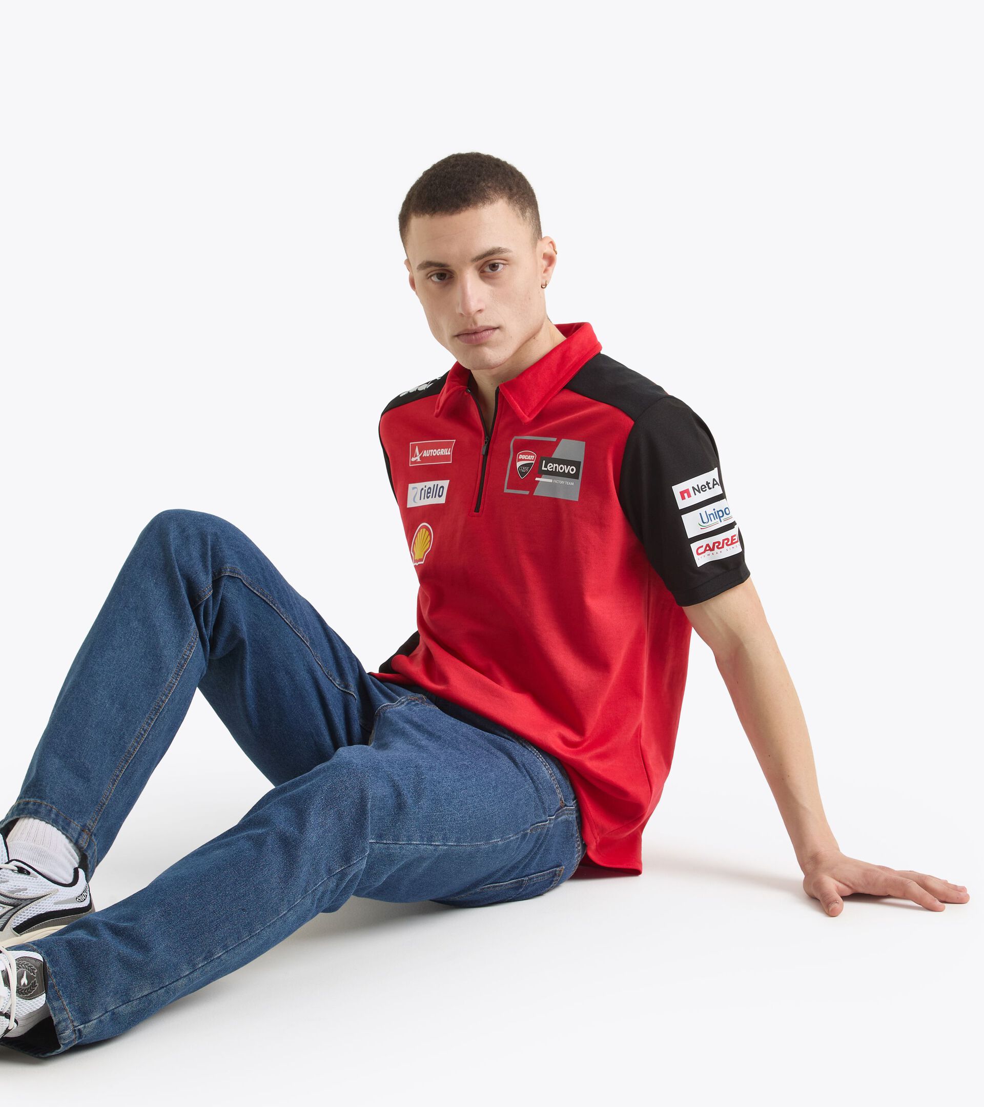 Polo Shirt Replik Ducati MotoGP 2025 - Herren POLO DUCATI REPLICA MGP25 DUCATI MGP ROT/SCHWARZ - Diadora