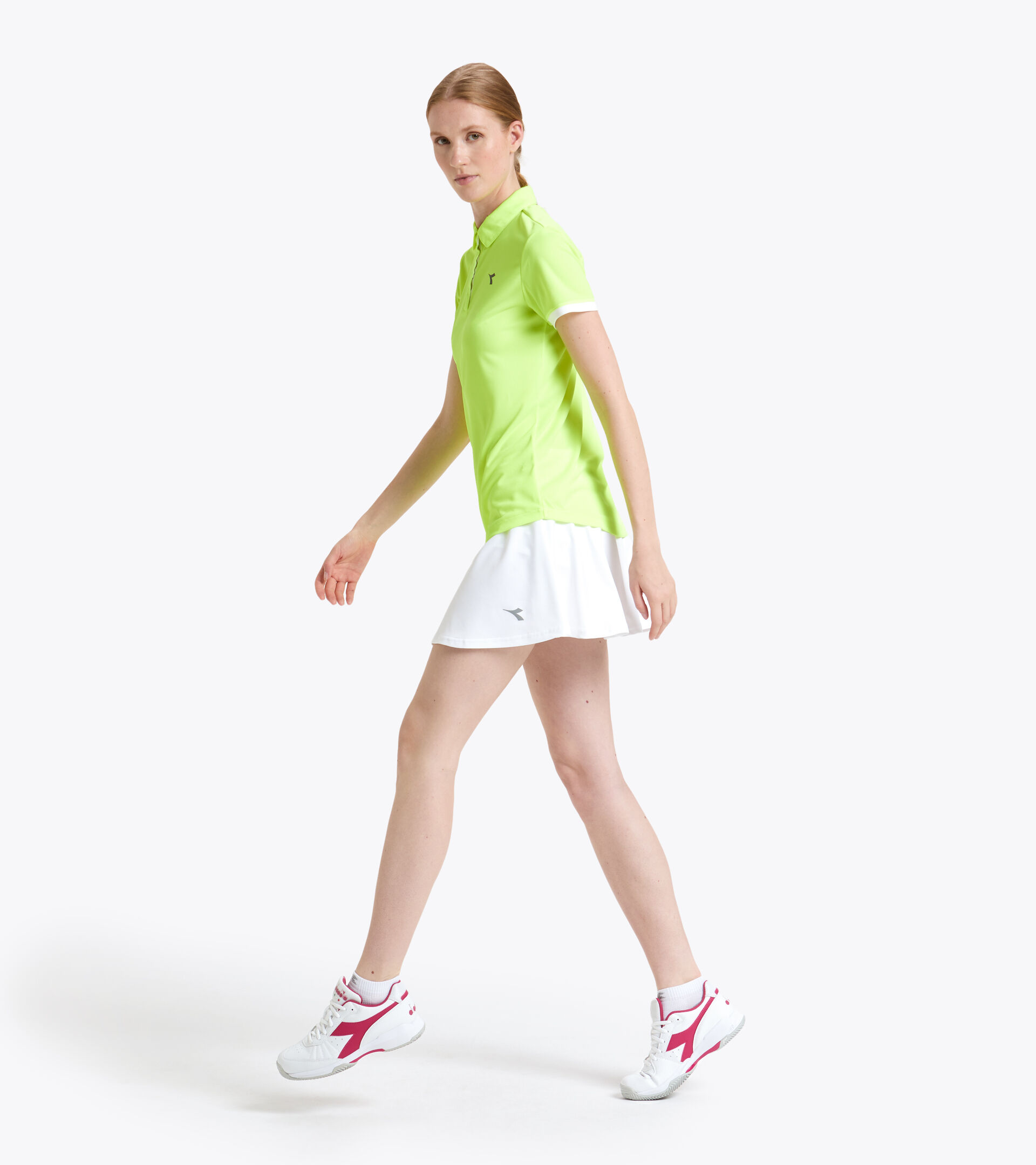 Polo de tennis - Femme L. POLO COURT JAUNE FLUO DD - Diadora