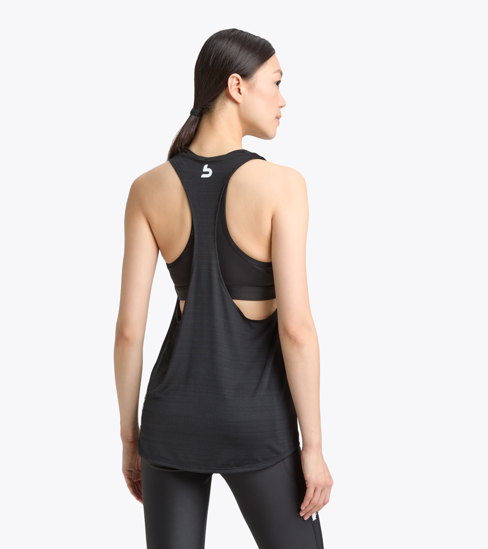 Conjunto de entrenamiento con top y camiseta sin mangas - Mujer L. DOUBLE TANK BUDDYFIT NEGRO - Diadora
