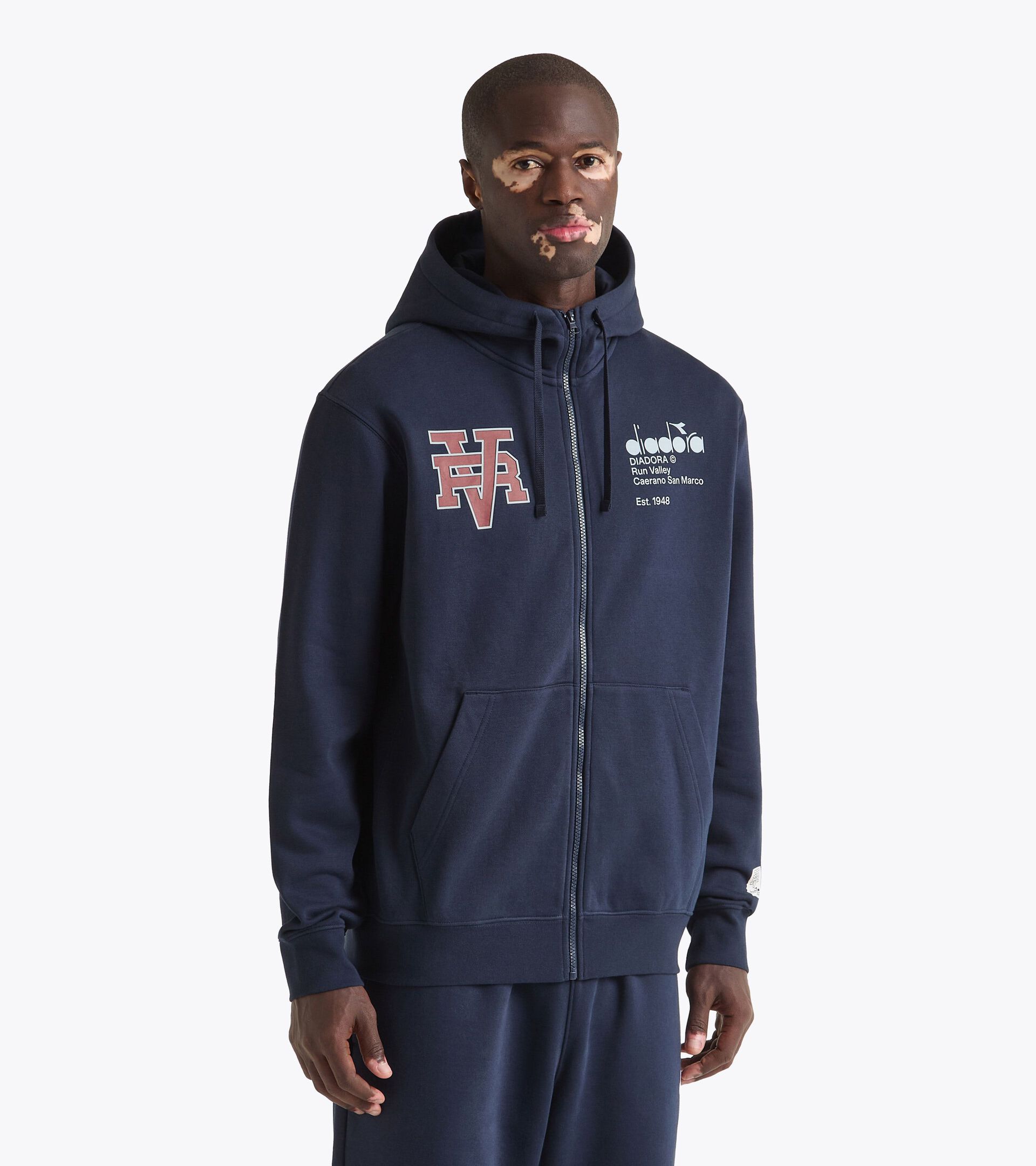Hoodie - Run Valley - All-gender HOODIE FZ RUN VALLEY BLUE DENIM - Diadora