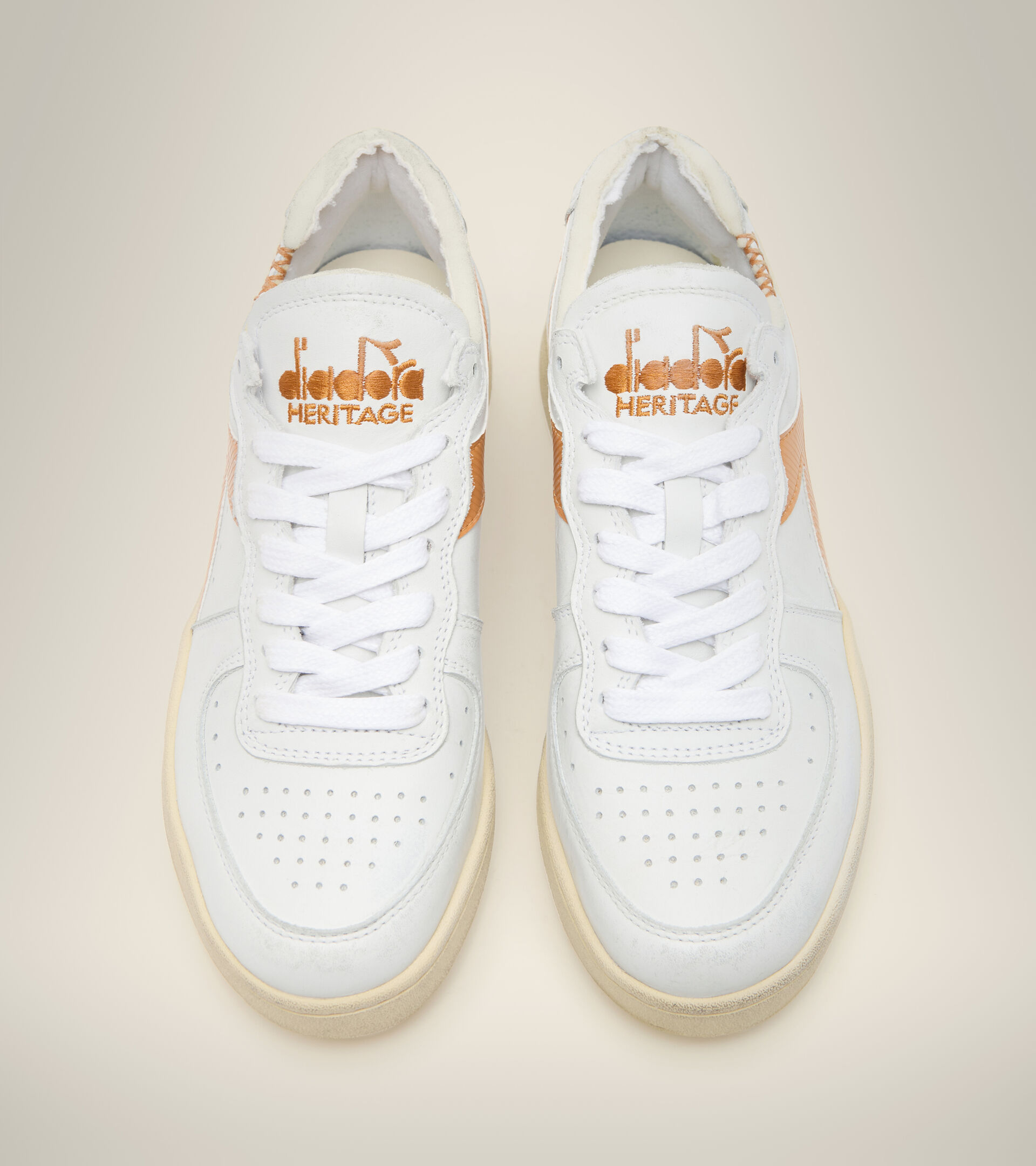 Heritage shoe - Unisex MI BASKET ROW CUT WHITE/NUGGET - Diadora